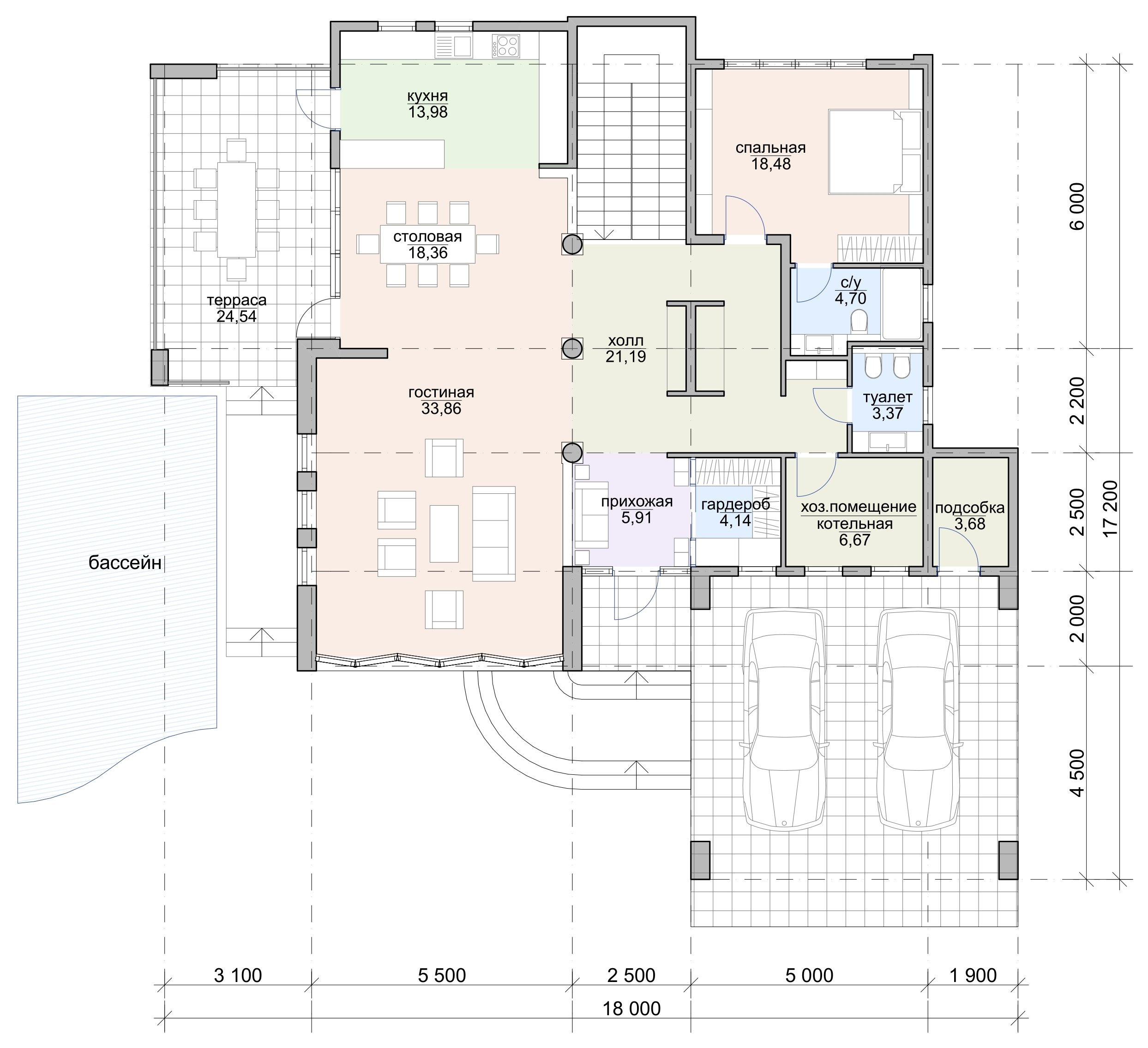 2021. Жилой дом. ст. Голубицкая. Архитектурное проектирование и дизайн интерьеров. г. Анапа