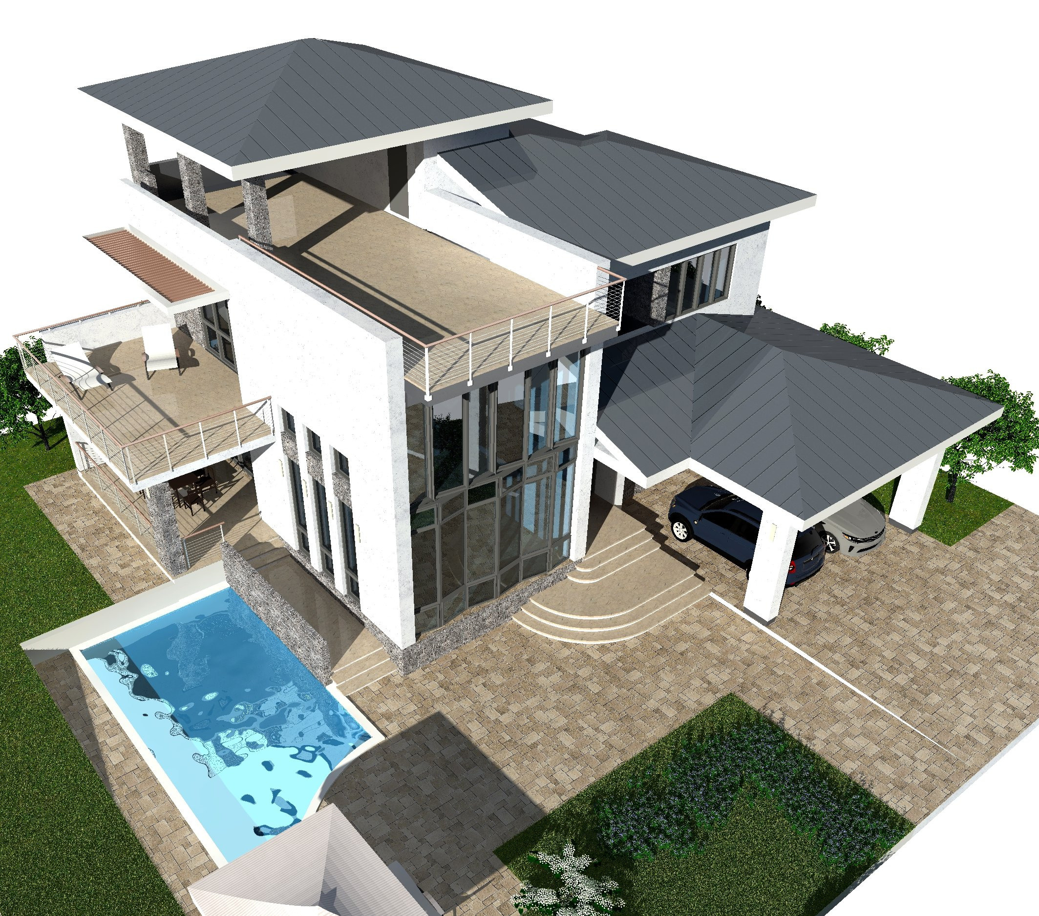 2021. Жилой дом. ст. Голубицкая. Архитектурное проектирование и дизайн интерьеров. г. Анапа