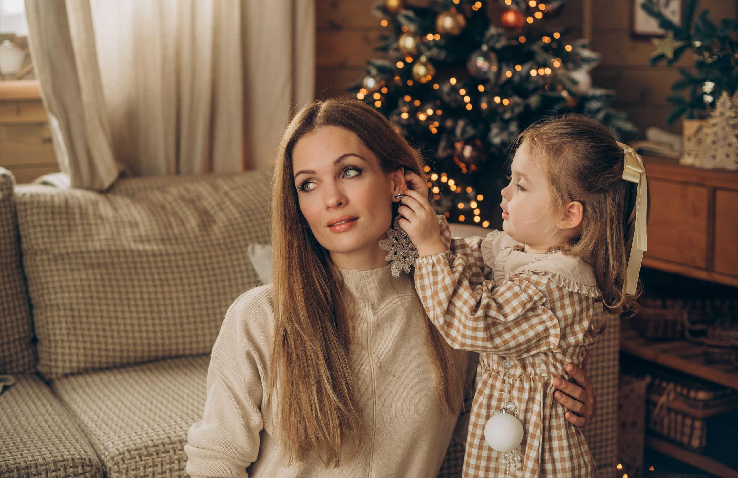 Семейная новогодняя фотосессия в студии. Семейный фотограф в Домодедово и Москве Елена Пичугина