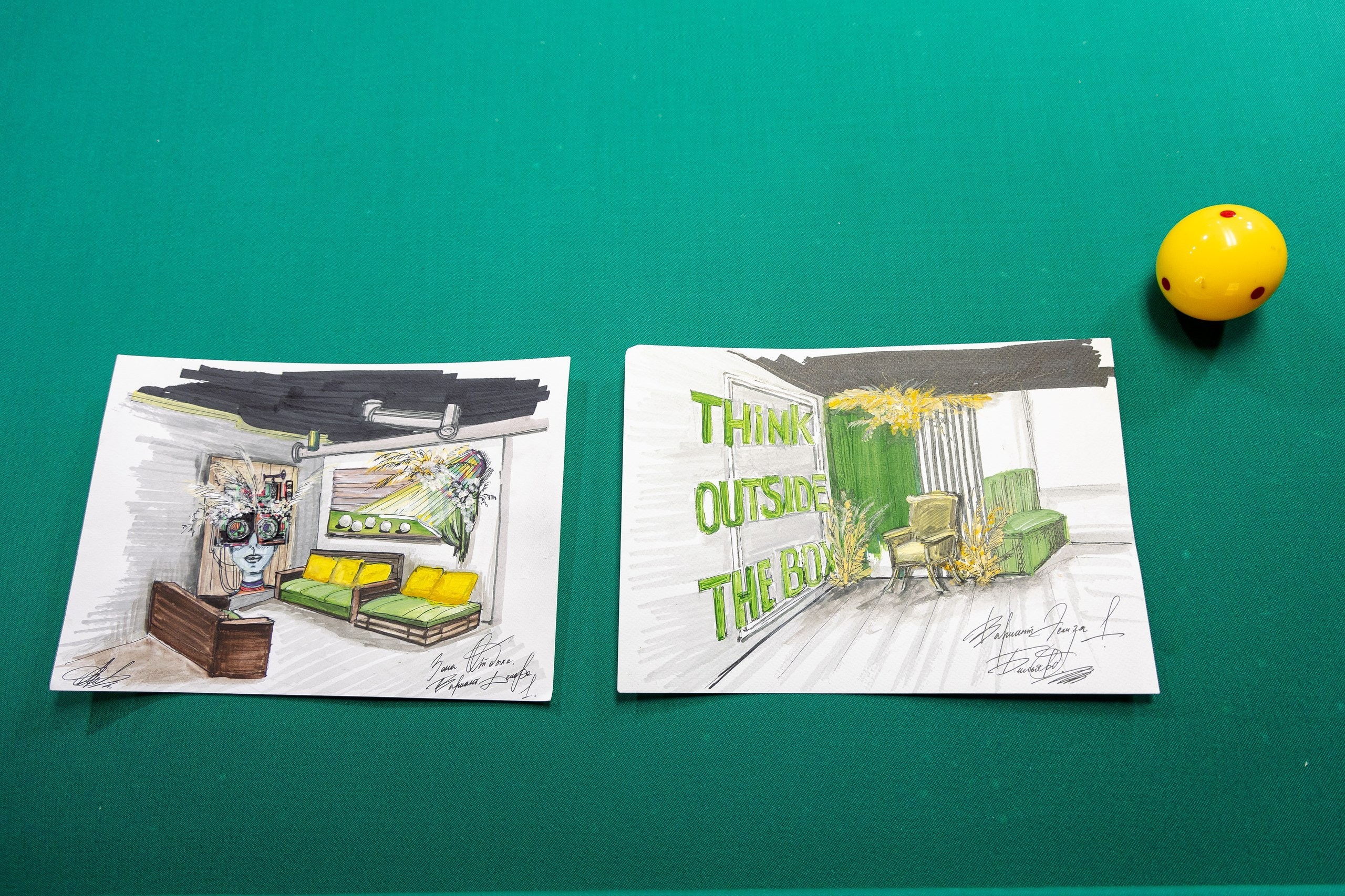 Эскизы бильярдной