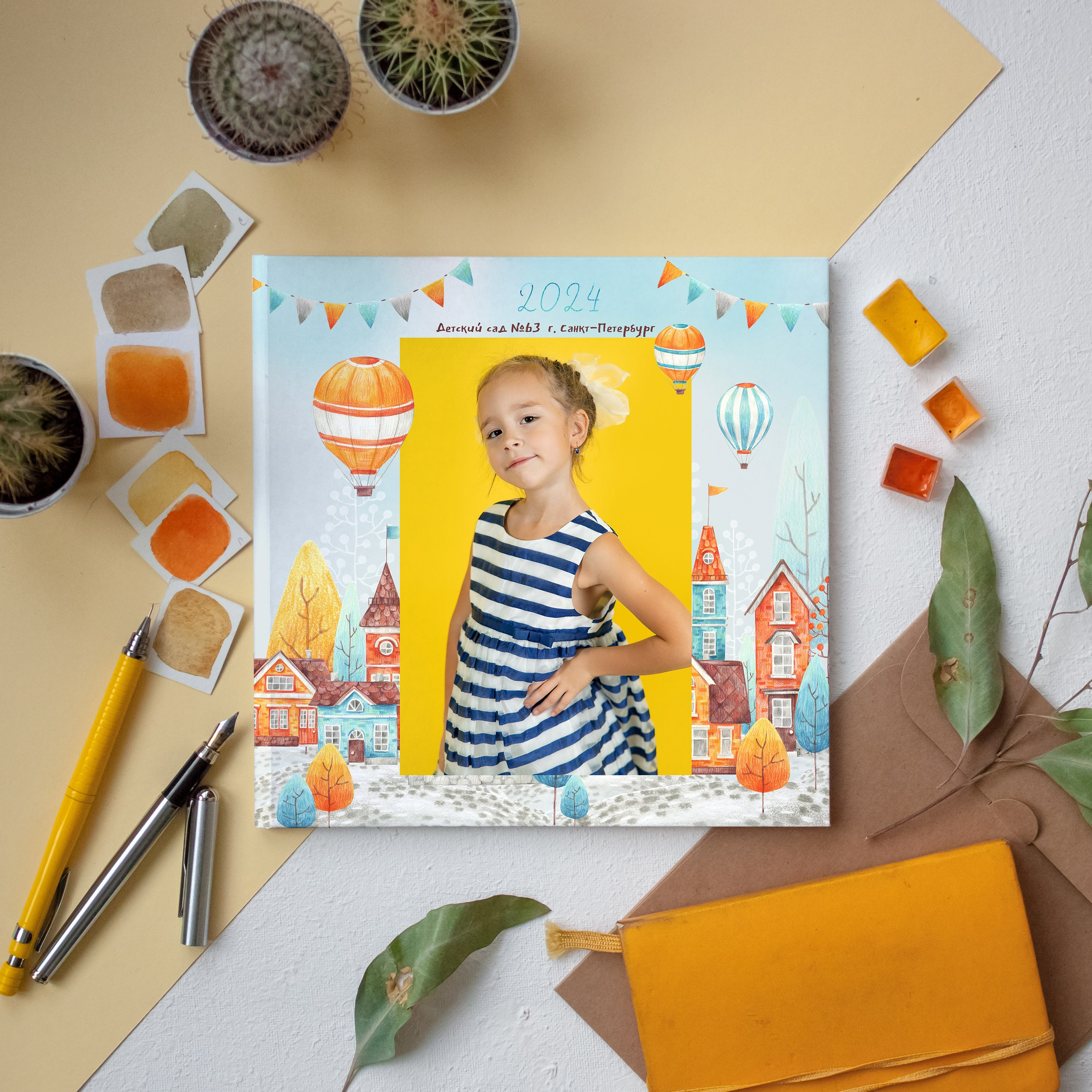 Дизайн «Домики» 20×20. Выпускные альбомы СПБ для садов и школ | Фотограф Олька Евченко