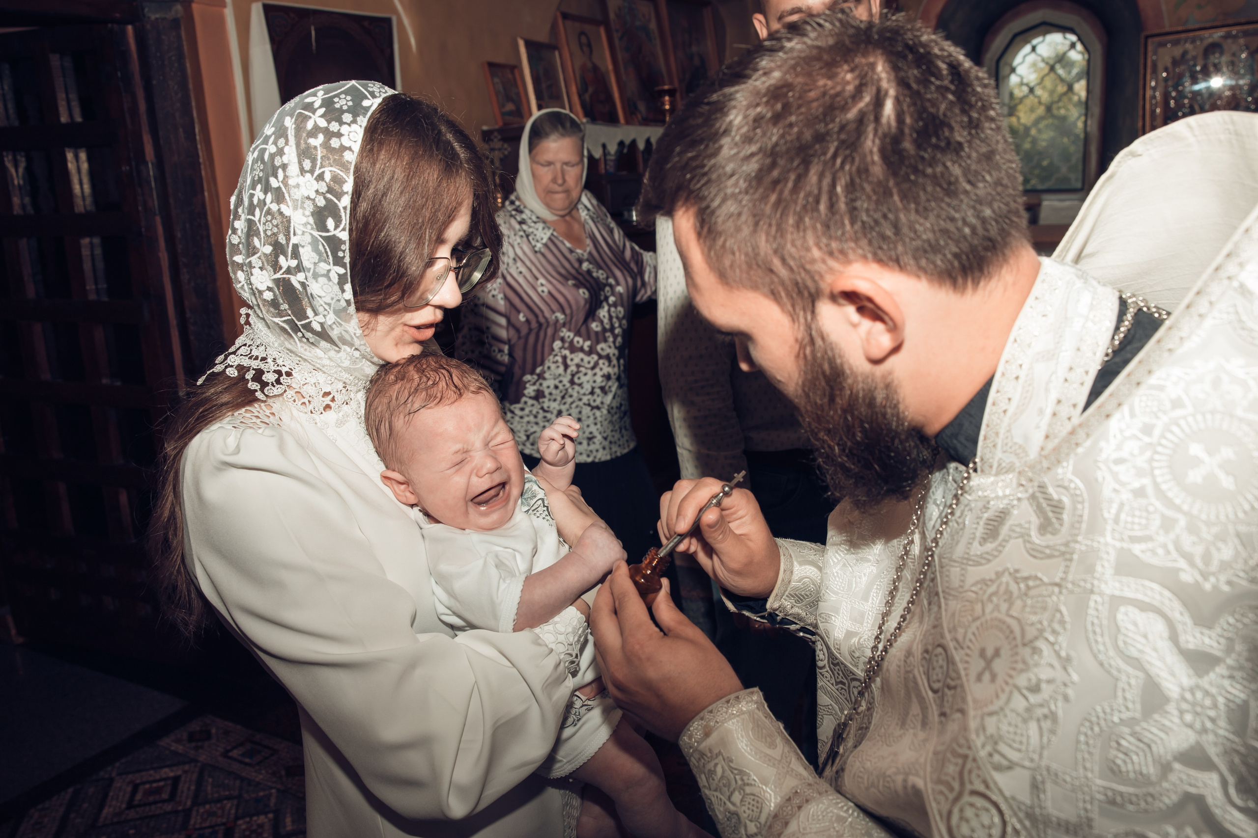Таинство Крещения Матвея. Спасо-Преображенский храм (Спаса на Яру). Семейный фотограф в Рязани и Рязанской области