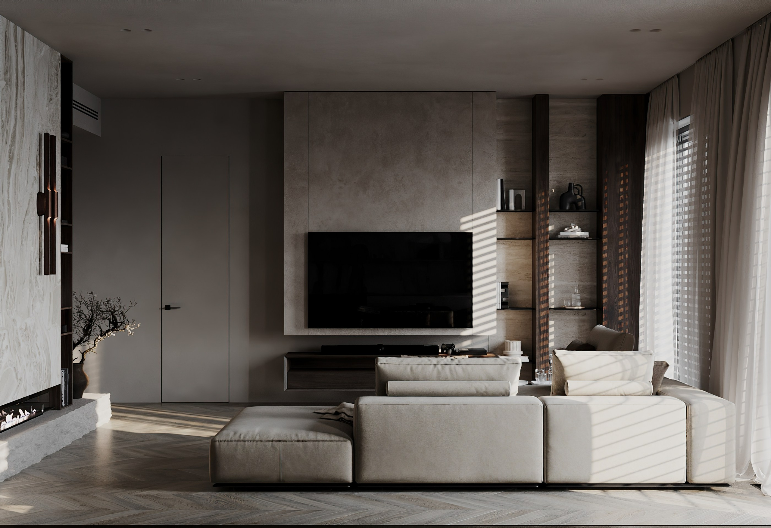 Кухня —гостиная ЖК Титул. Визуализатор Векшина Елена