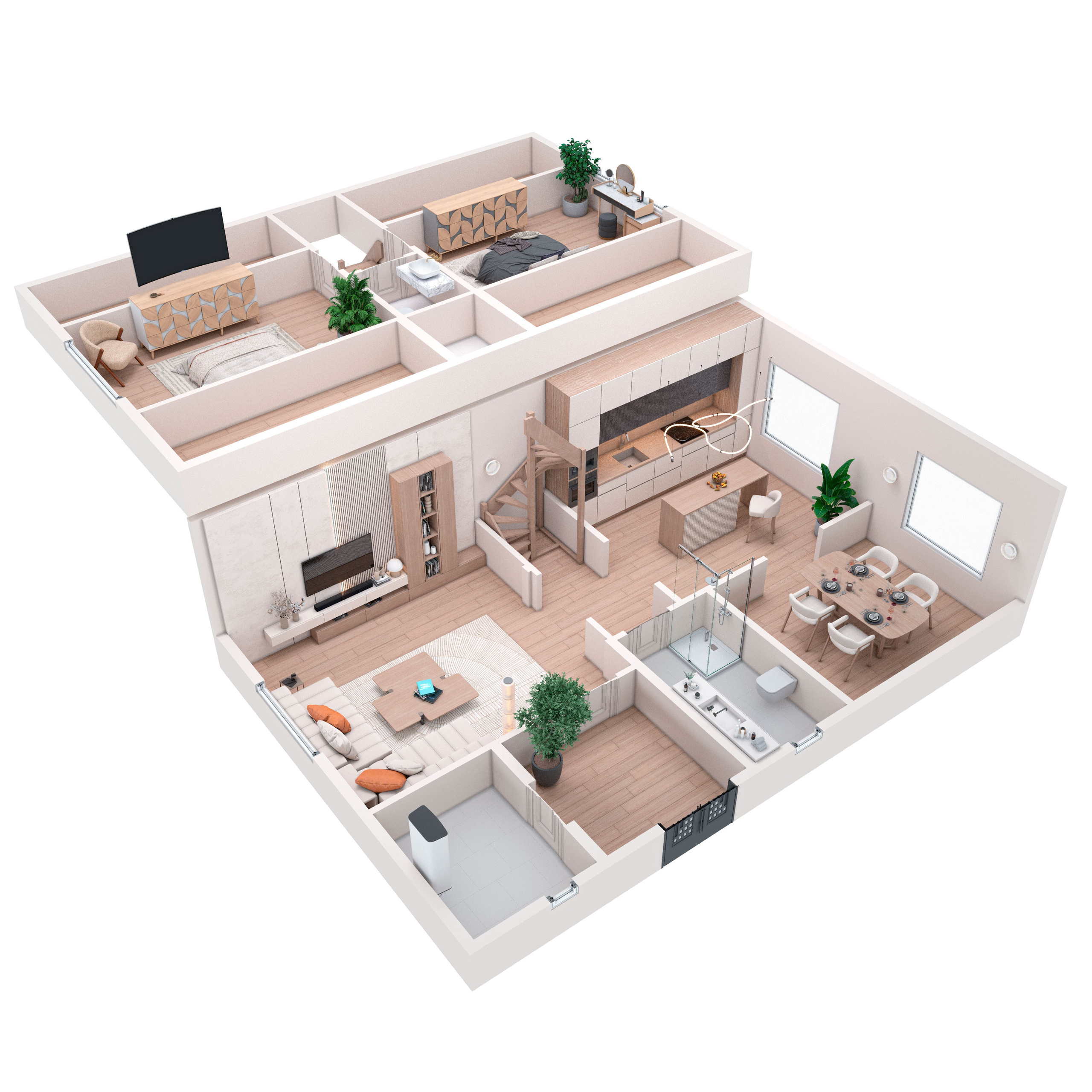 Blokpost. 3D visualization of exteriors and interiors