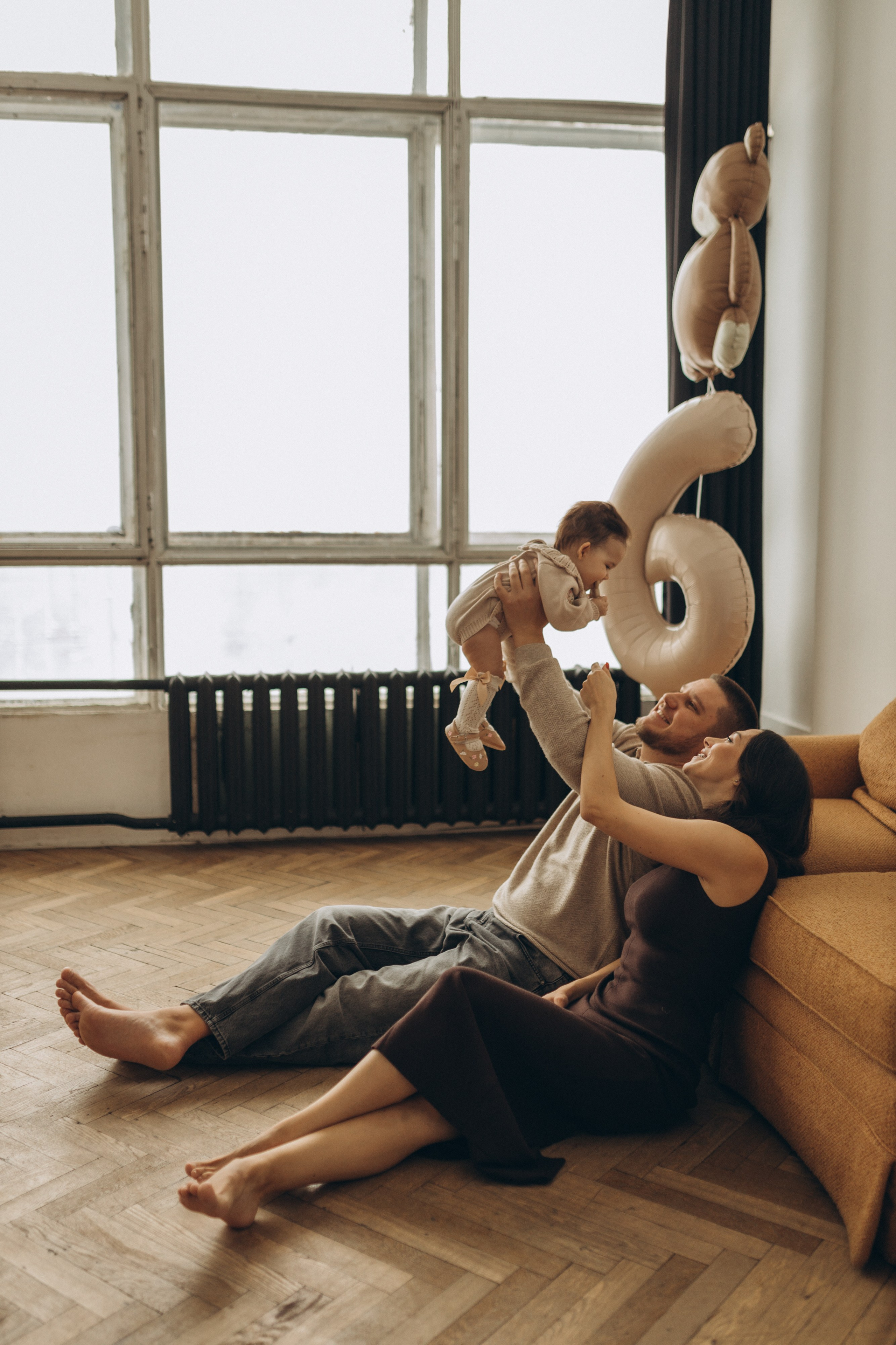 Арина с мамой и папой. Семейный фотограф Мария Маркова Москва и Одинцово