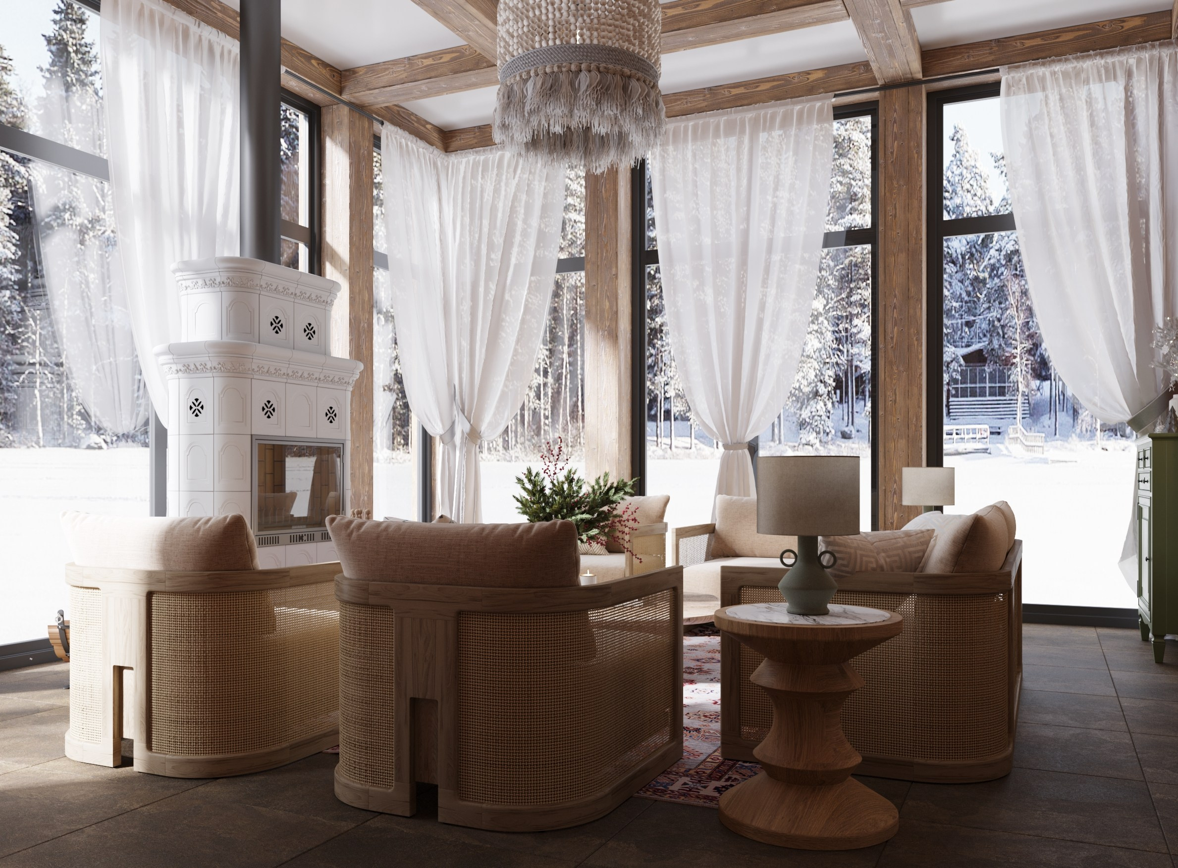 Визуализация летней веранды загородного дома. Заказать 3d визуализацию интерьеров — Дарья Веденёва