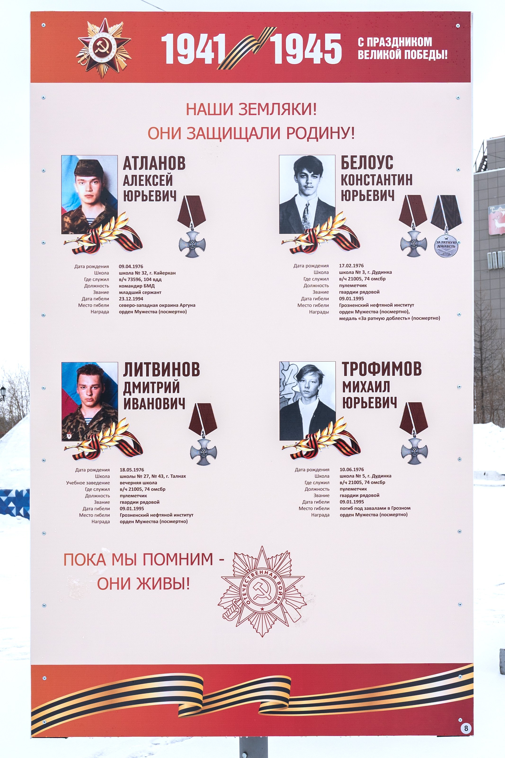Нащи земляки! Они защищали родину!. Талнах.рф