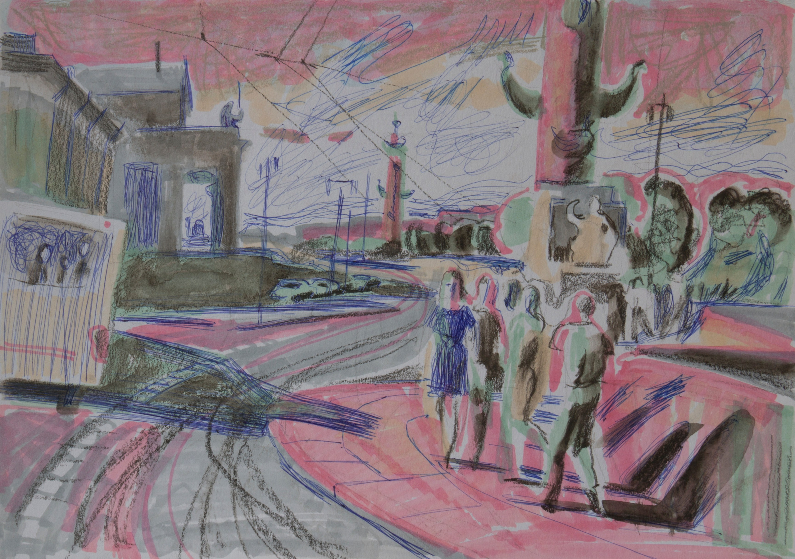 Город, графика. Ольга Васильева художник в Санкт-Петербурге