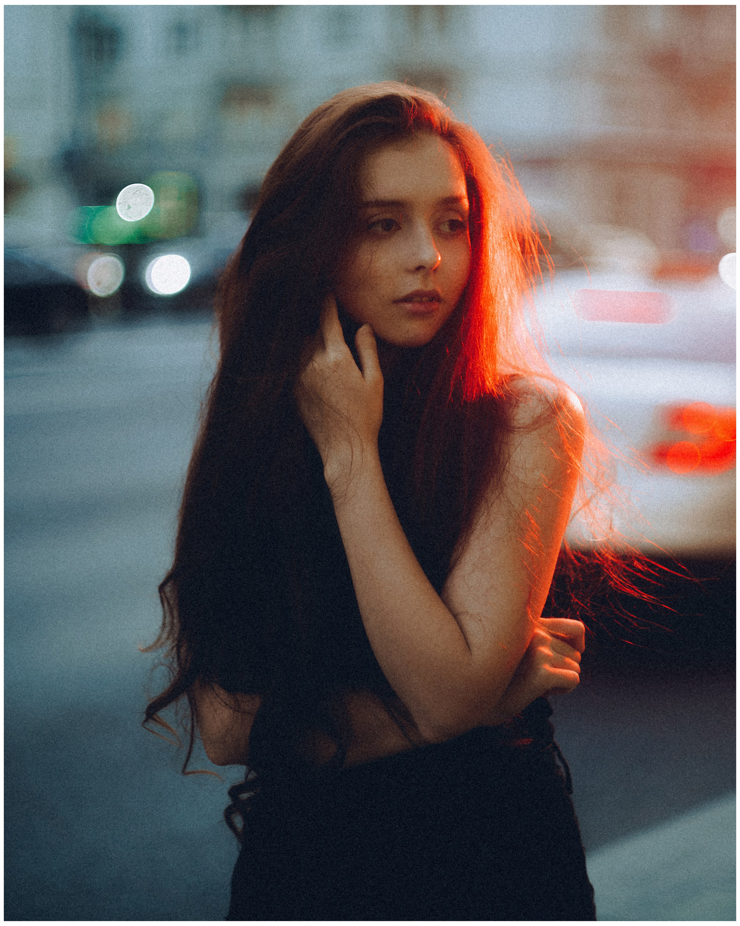 Фотосъёмка с цветным светом на улицах Москвы