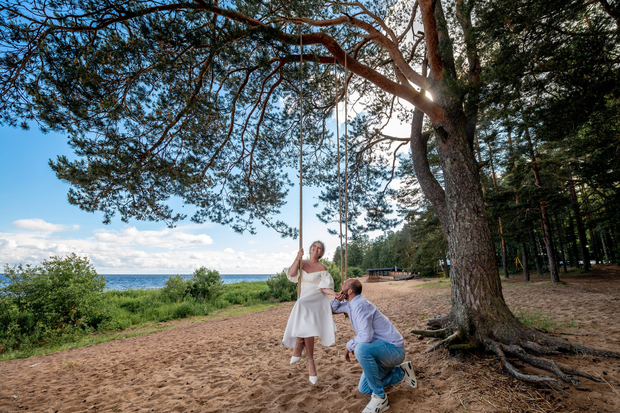 Станислав и Анастасия (нестандартная свадебная фотосессия в лесу и на Финском заливе). Портретный, семейный и свадебный фотограф в Санкт-Петербурге и в Пушкине Ширяев Денис