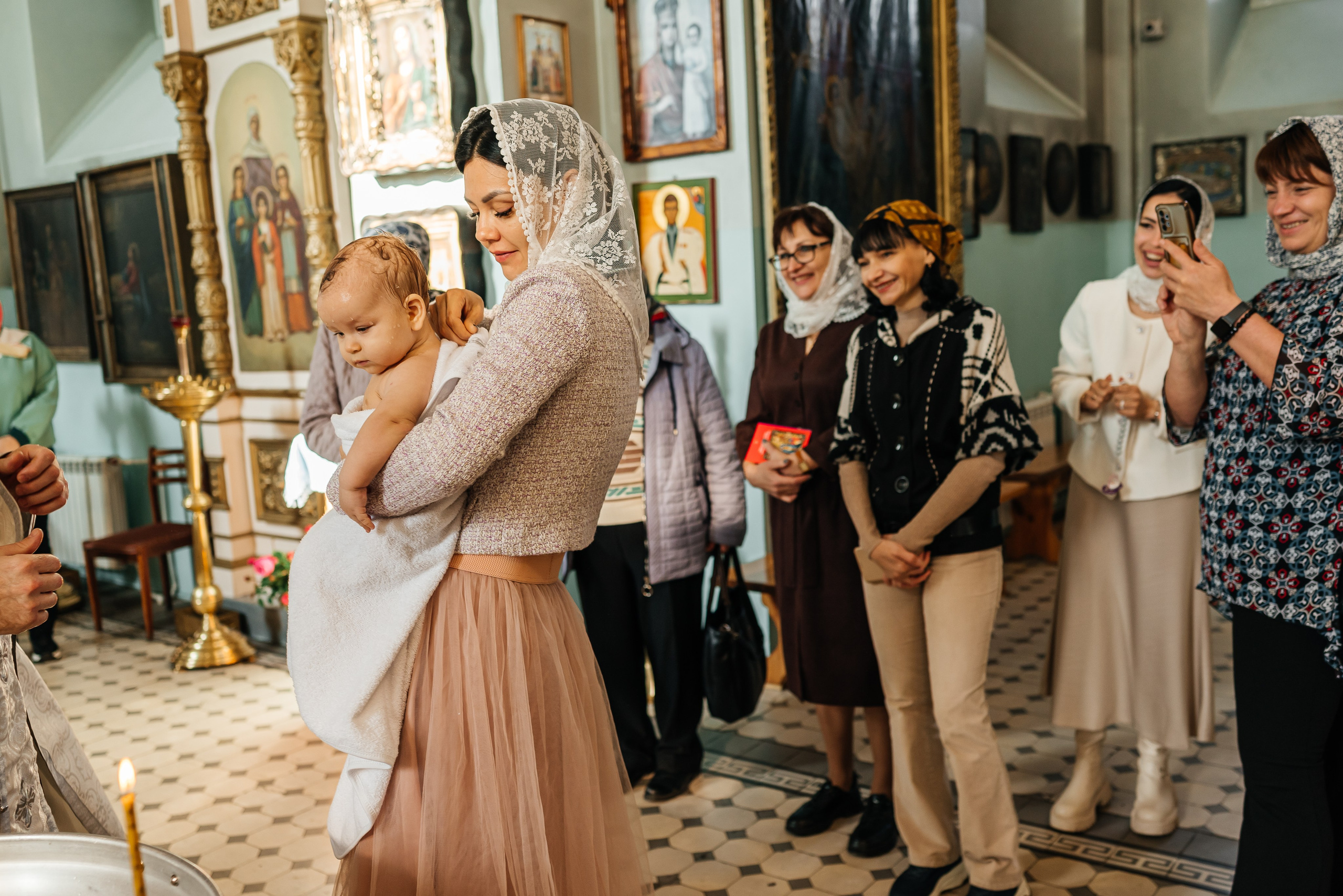 Крещение в Храме Успения Пресвятой Богородицы Гундоровский. Фотограф в Каменске-Шахтинском и парке Лога Ольга Сагал