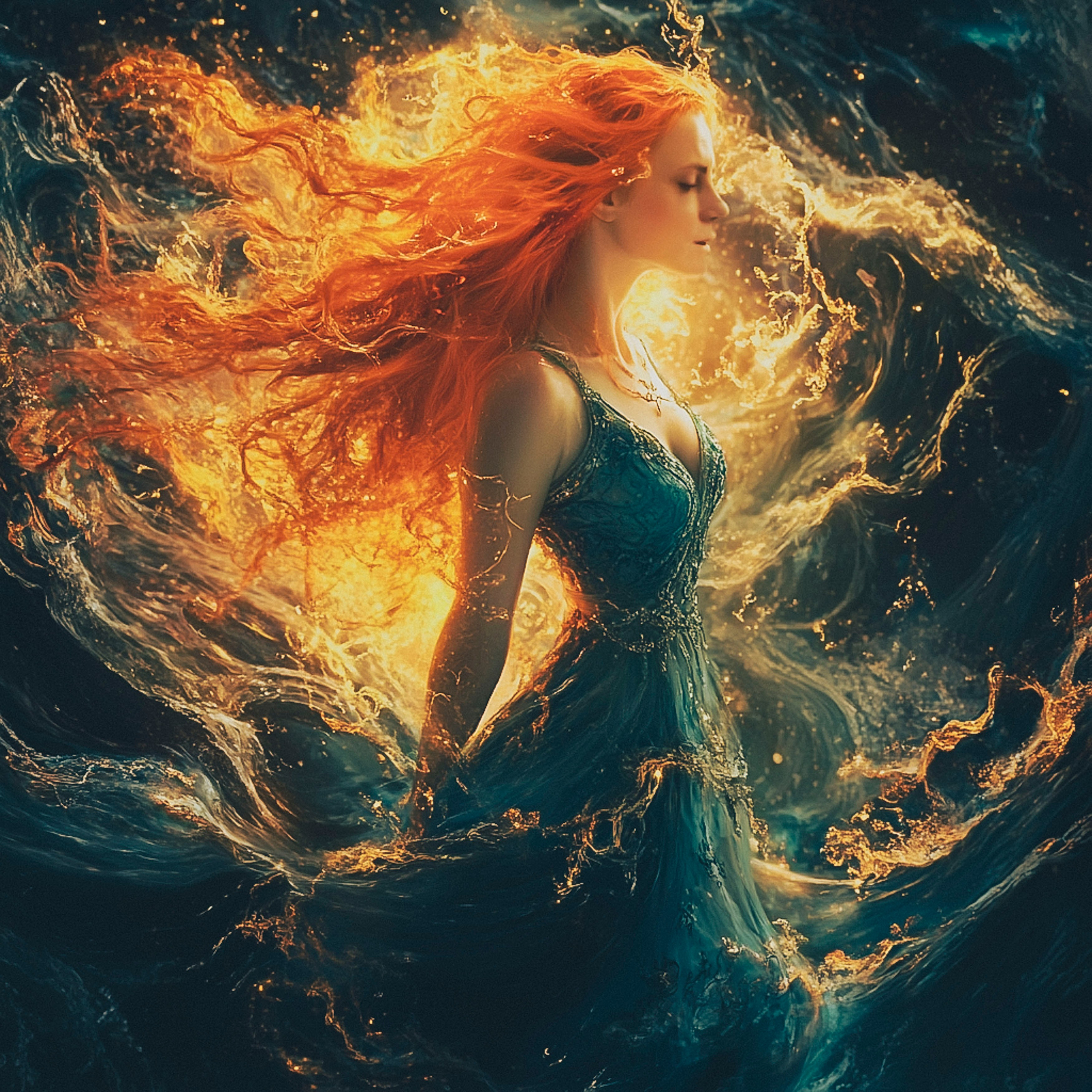 Нейрофотосессия для Ольги. Девушка с пантерой/леопардом/в воде/в красном платье. ФотоХудожник Харитонова Ирина г. Санкт-Петербург