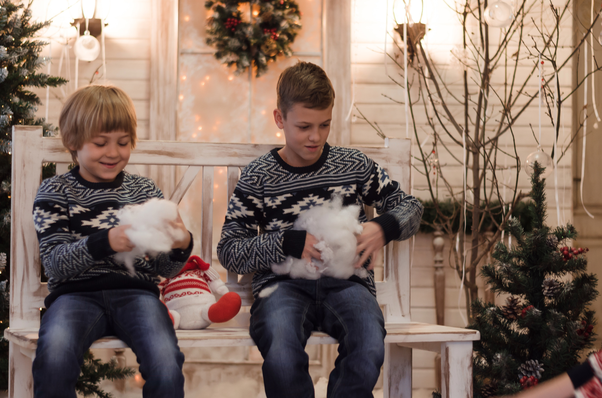 Отец, дочь и два внука. Предновогодняя съемка. Фотограф Ирина Курта