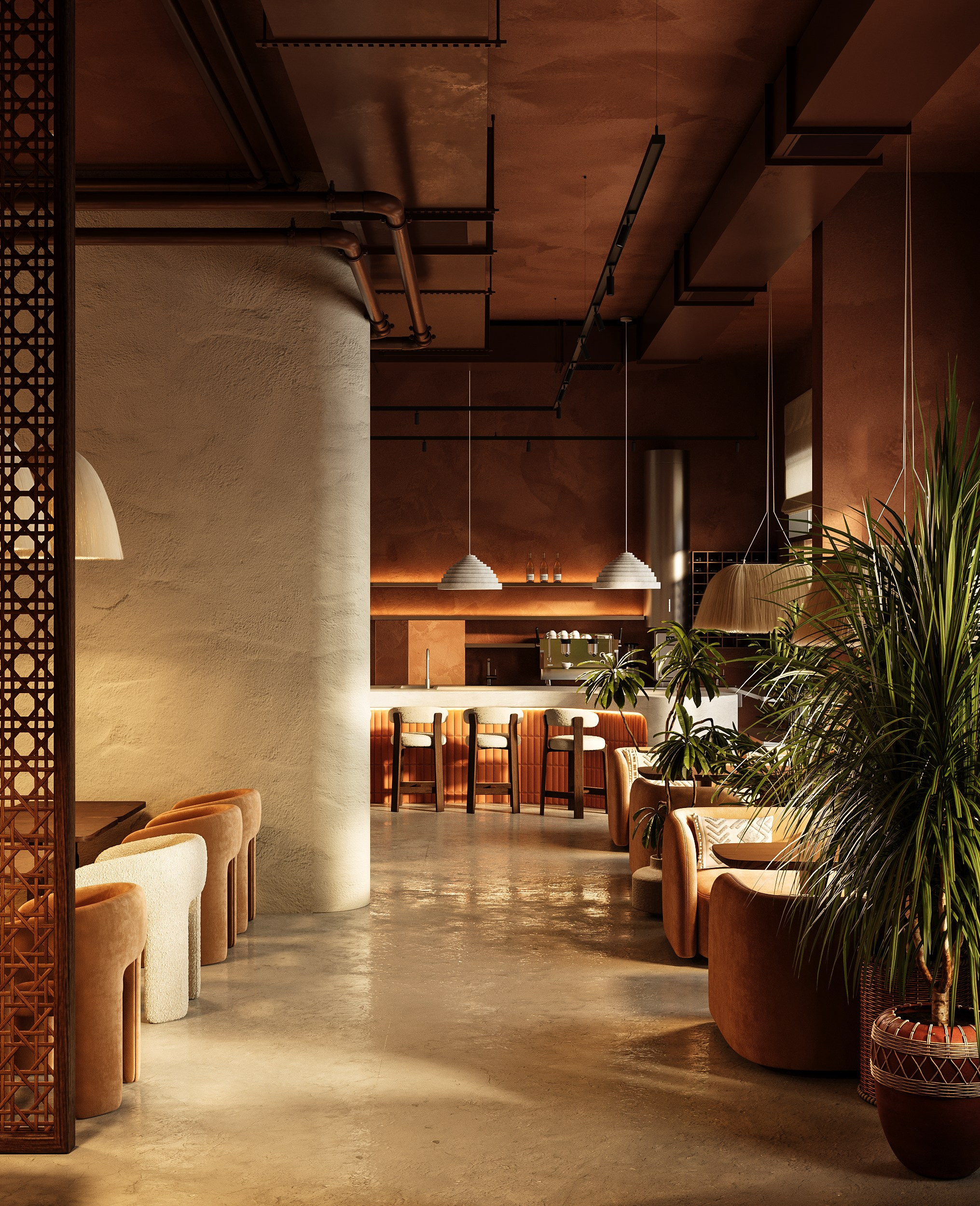 Кальянная Мята. Концепт и визуализация для One Two Home. 3D Визуализация