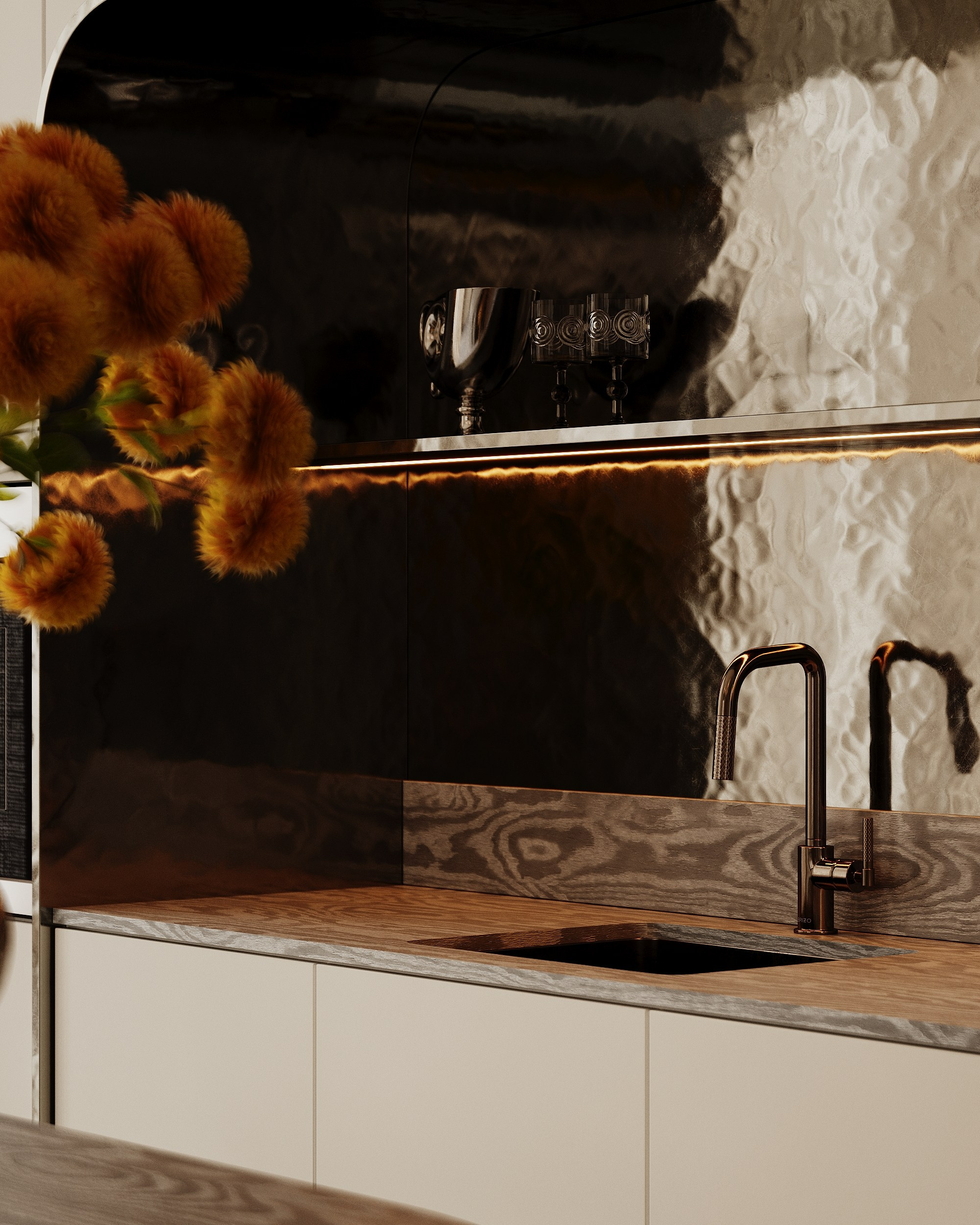 SOFT MINIMAL APARTMENT. Interior 3D visualizer Liya Iskevich