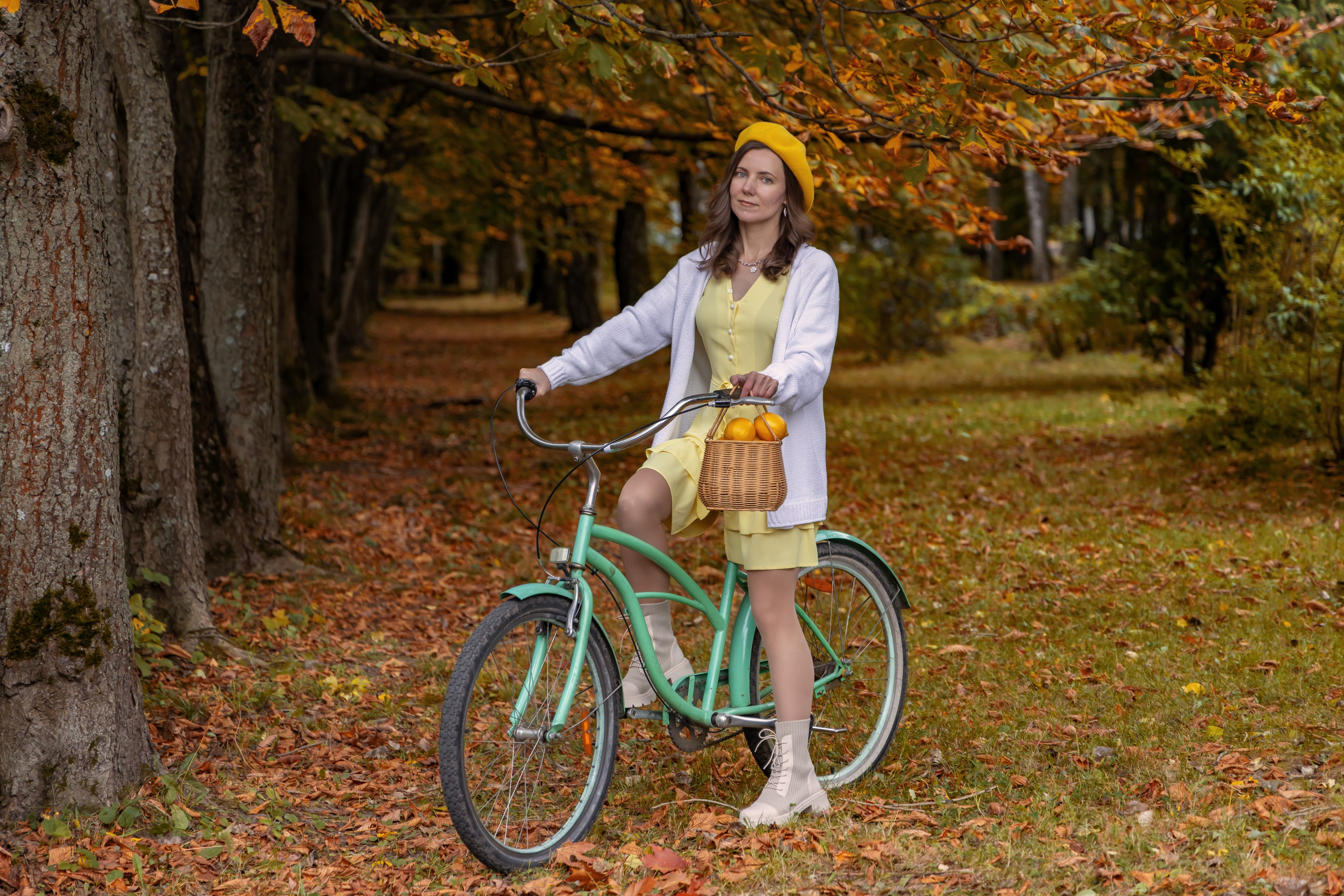 Жёлтая осень и ретро-велосипед. Репортажный, семейный и студийный фотограф в Москве Демин Алексей