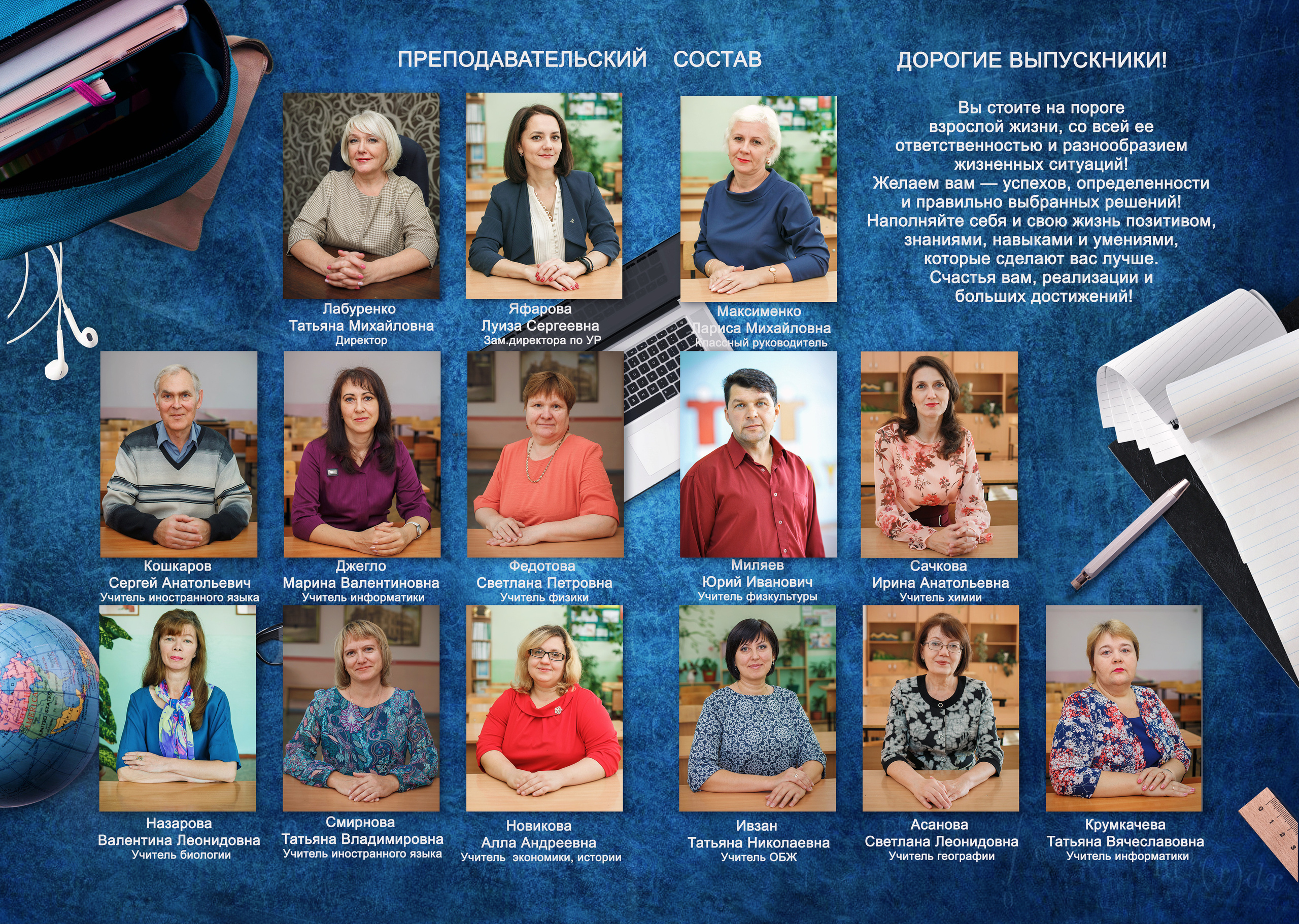 Разворот с учителями. Ваши фотографы www.fotokomfort.ru