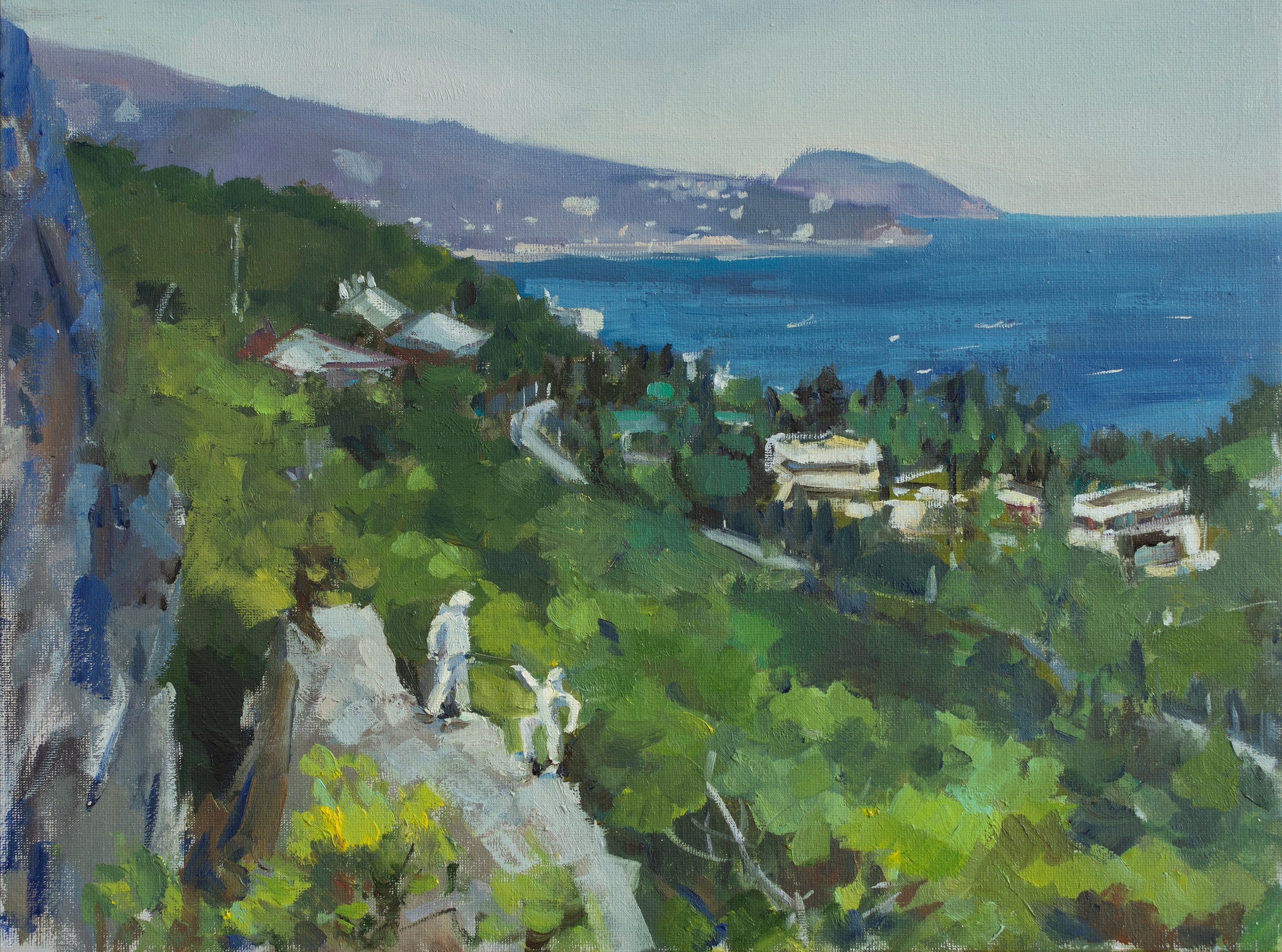 "Этюд.Альпинисты.Ореанда" холст на картоне, масло 30х40см, 2024