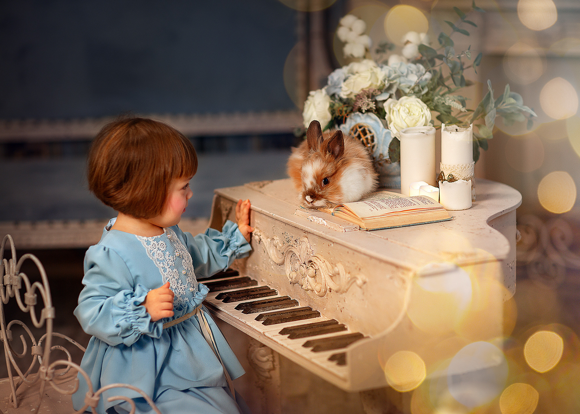 Фотосессия для Ариночки с кроликами. Семейный и детский фотограф в Краснодарском крае Натали Фищенко