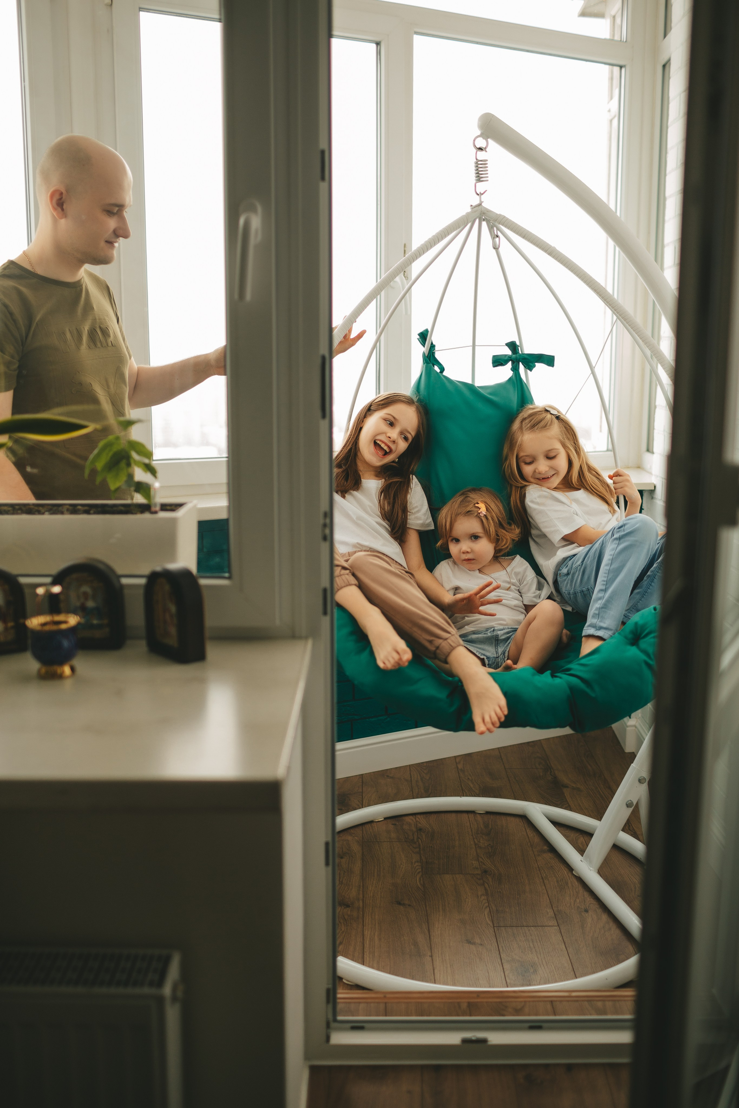 Семья Пети и Алёны (домашняя фотосессия). Семейный и детский фотограф и видеограф в Москве, Дрокина Наталья