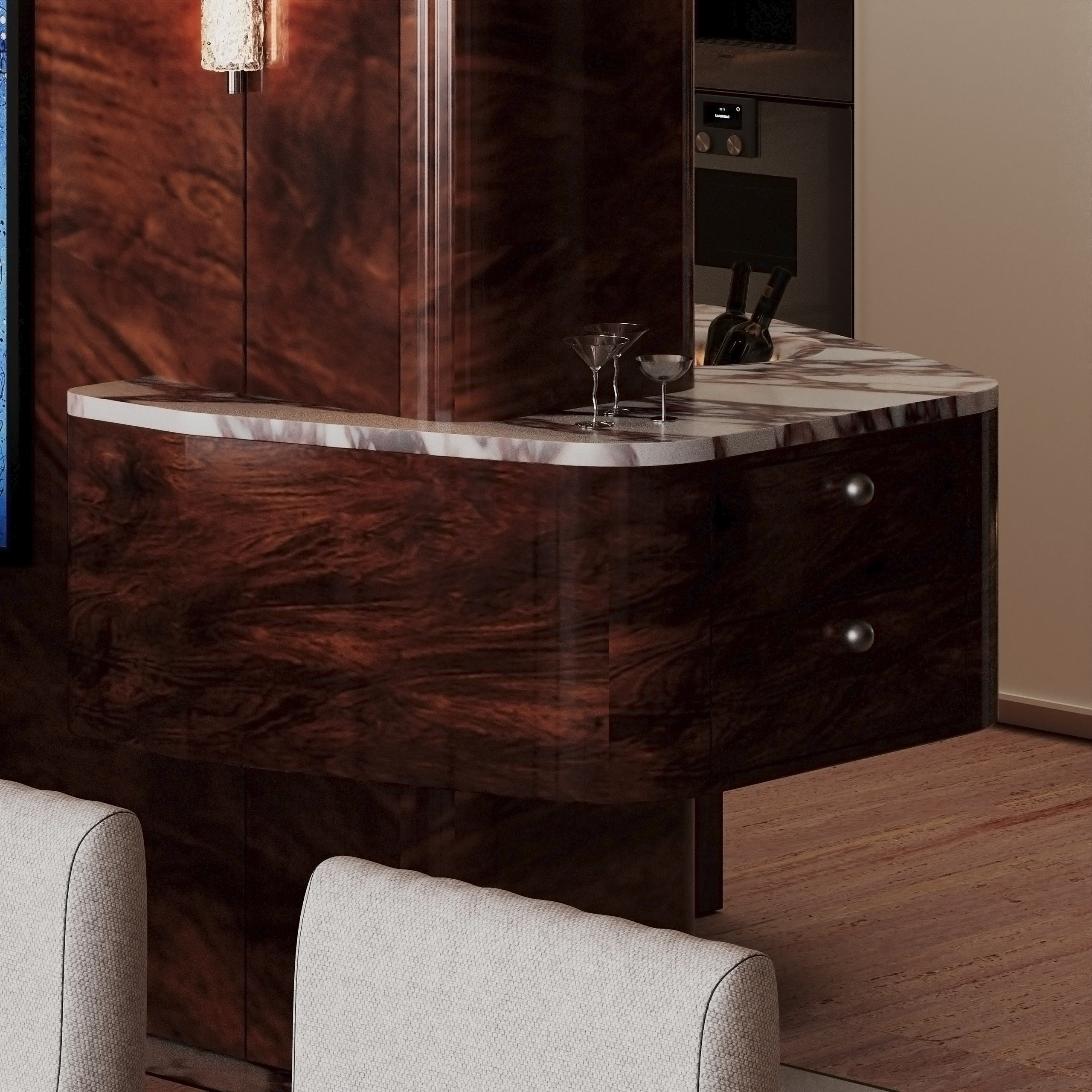 Апартаменты в эклектичном стиле с яркими акцентами 164 m². SHAIMERDINOVA INTERIORS