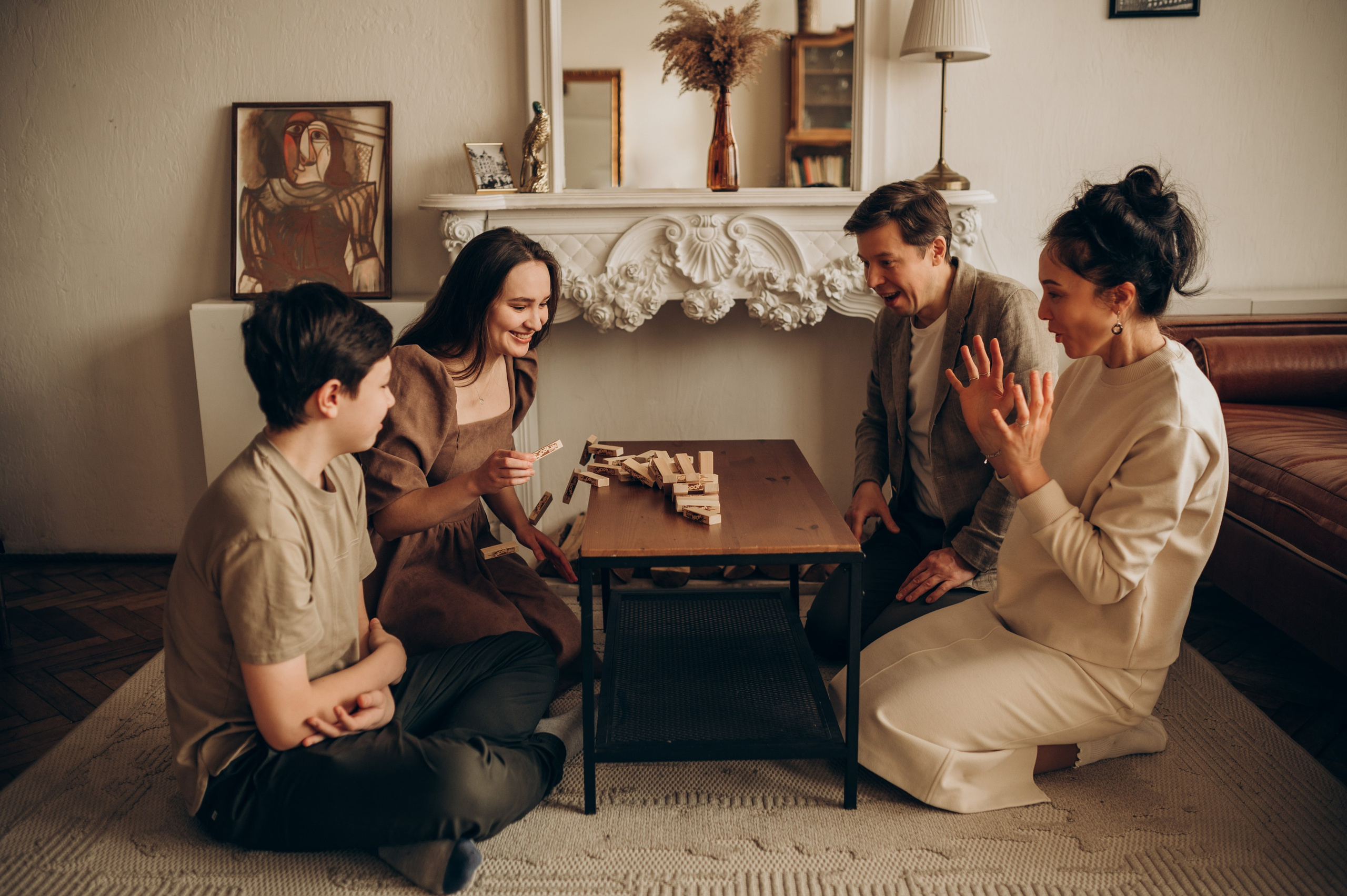 Уютная семейная съёмка в студии. Семейный фотограф в Домодедово и Москве Елена Пичугина