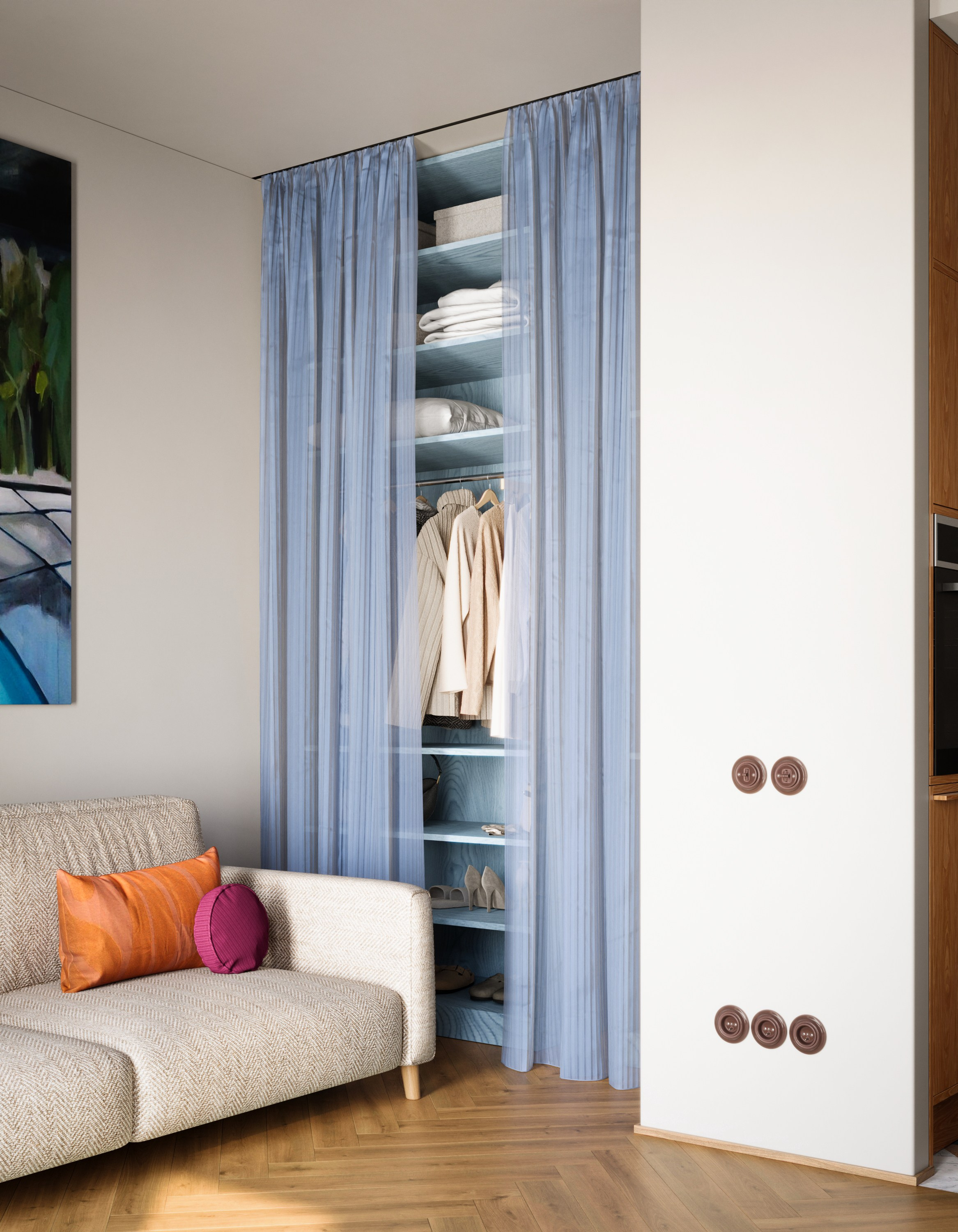 Дизайн-проект квартиры-студии (ЖК Среда на Лобачевского). KSYUSCHENKA — дизайн интерьеров в Москве, Петербурге и по всему миру