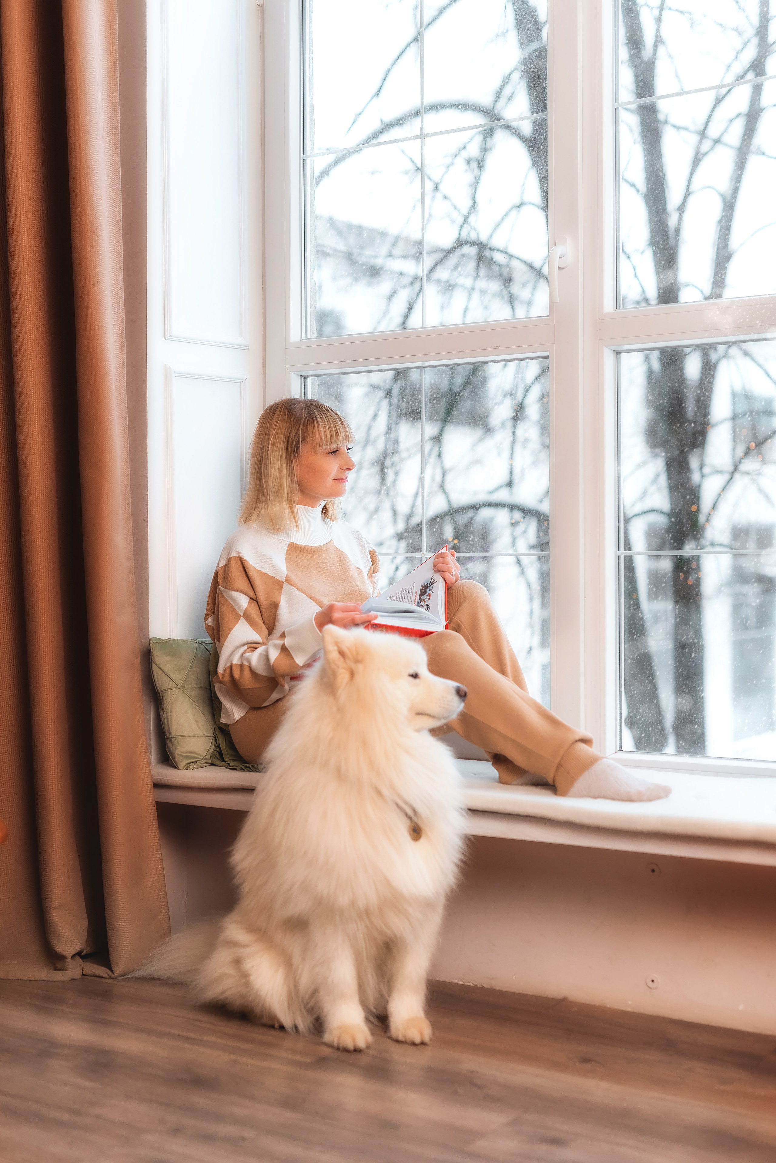 Фотосессия с самоедом. Семейный, детский фотограф в Воронеже Анна Никитина