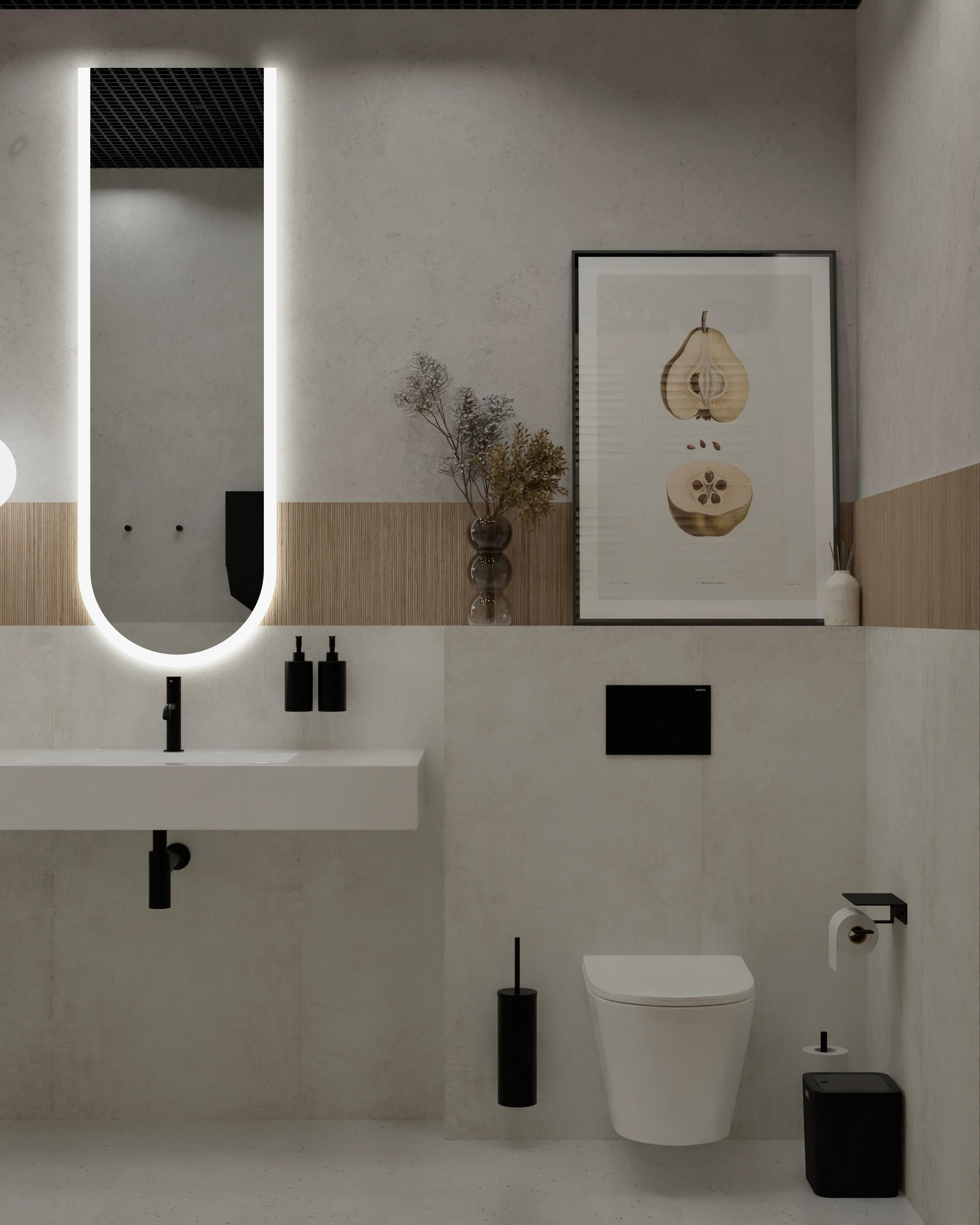 Санузел в коммерческом помещении. DMDesign — студия дизайна интерьеров