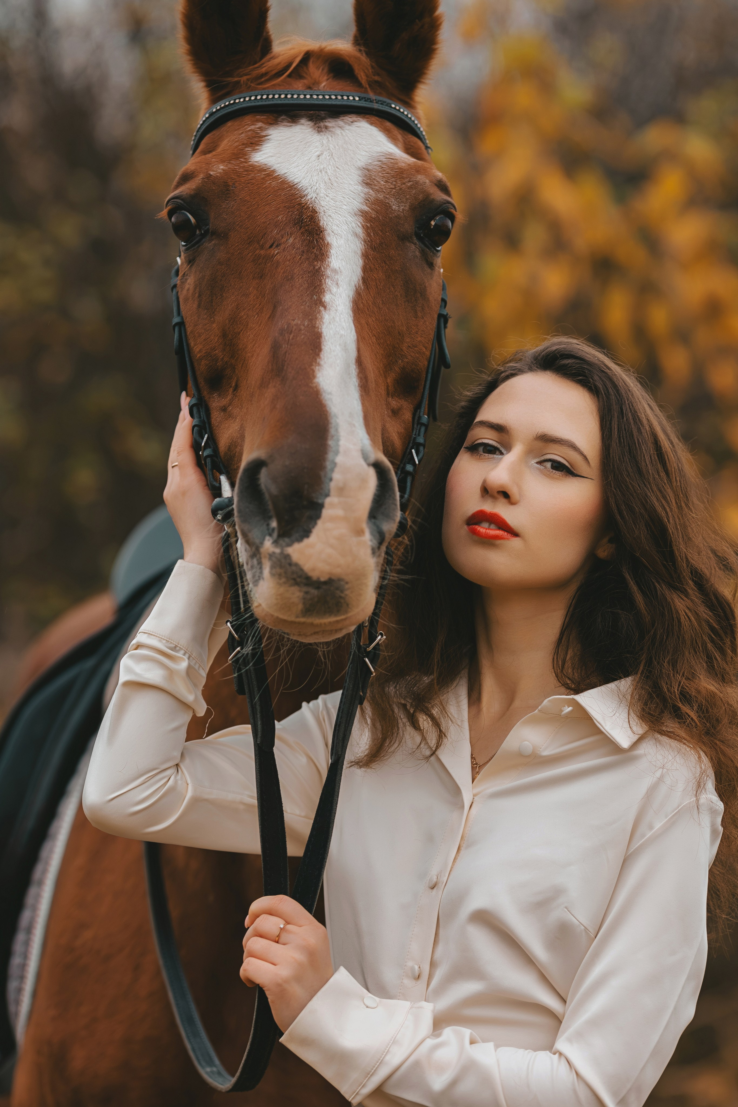 Женский портрет с лошадью. Семейный и женский фотограф в Москве Надежда Воробьева