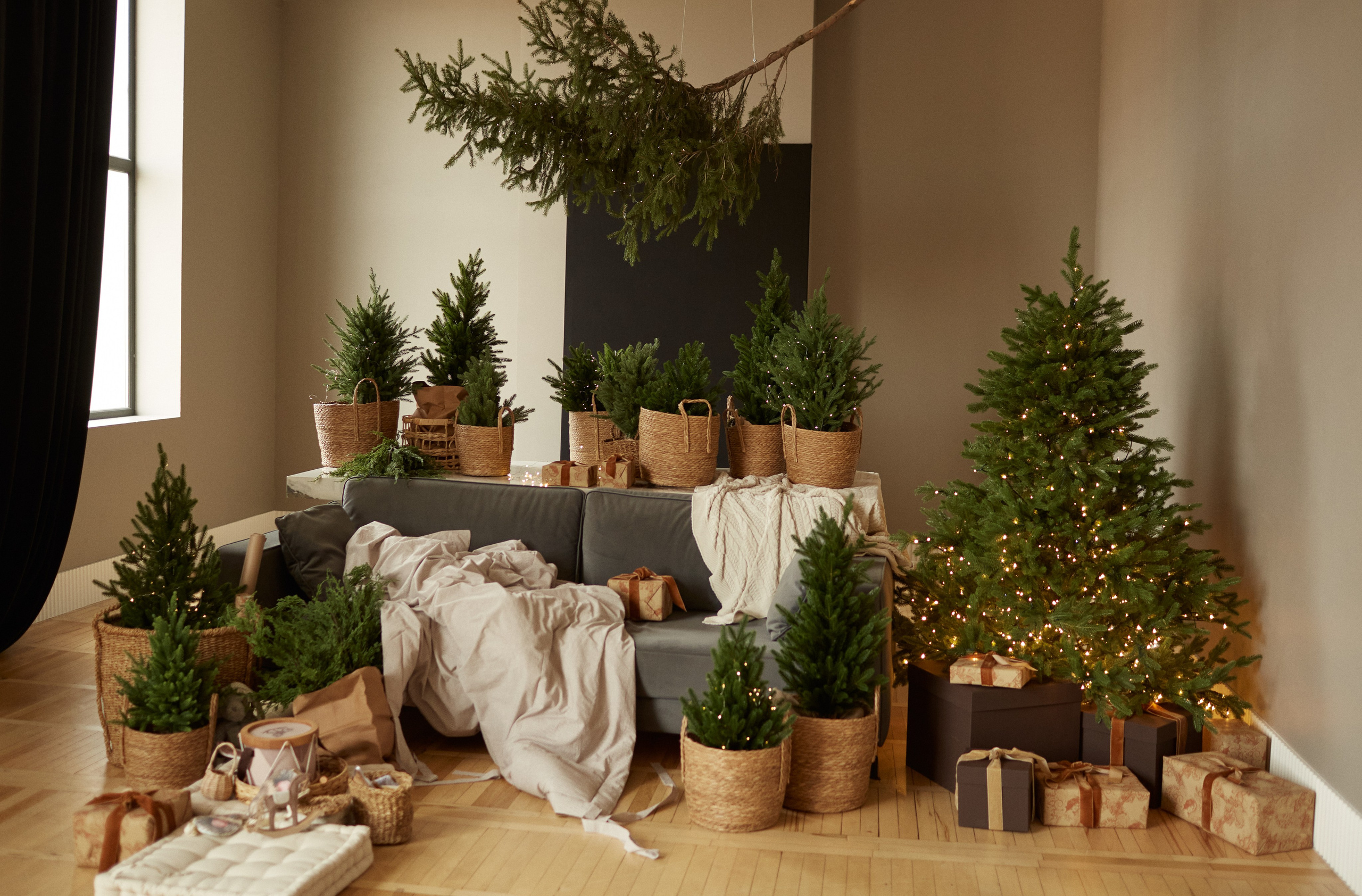 Новогодний интерьер фотостудии «Паркет», город Краснодар. Семейный и детский фотограф в Краснодаре Анна Трашкова