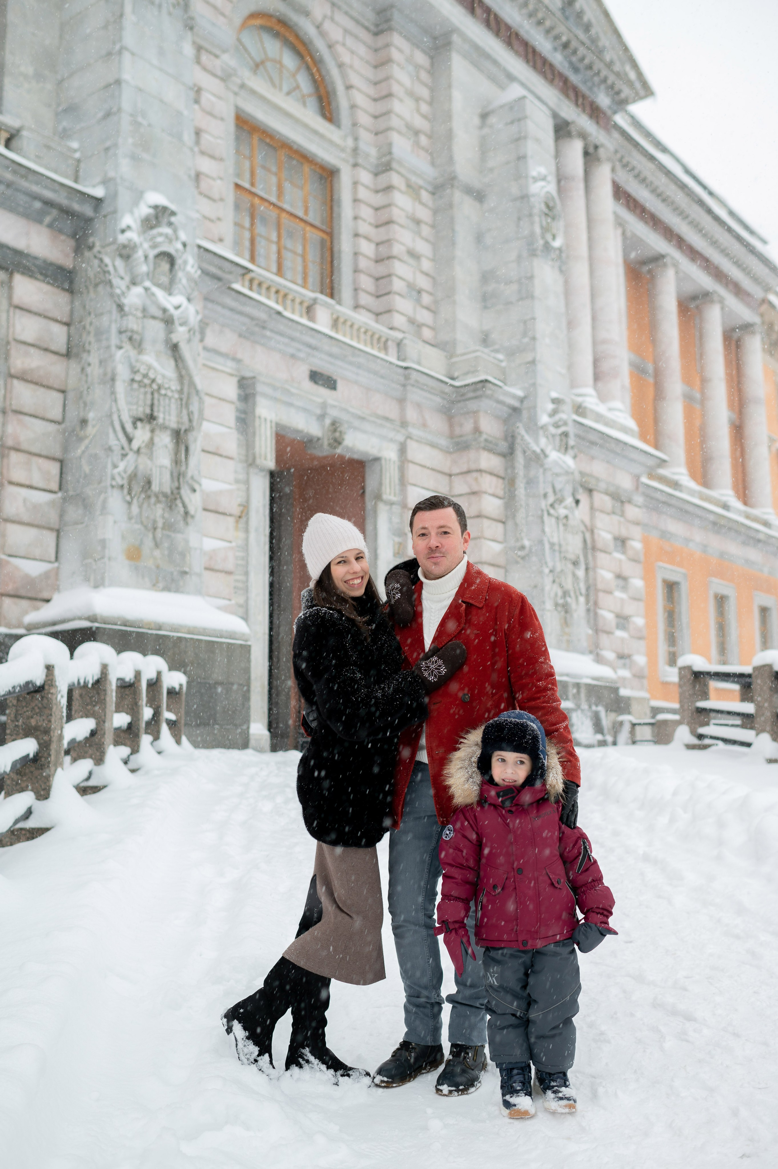 Зимняя прогулка Валерия, Андрей и Егор. Портретный, семейный и свадебный фотограф в Санкт-Петербурге и в Пушкине Ширяев Денис