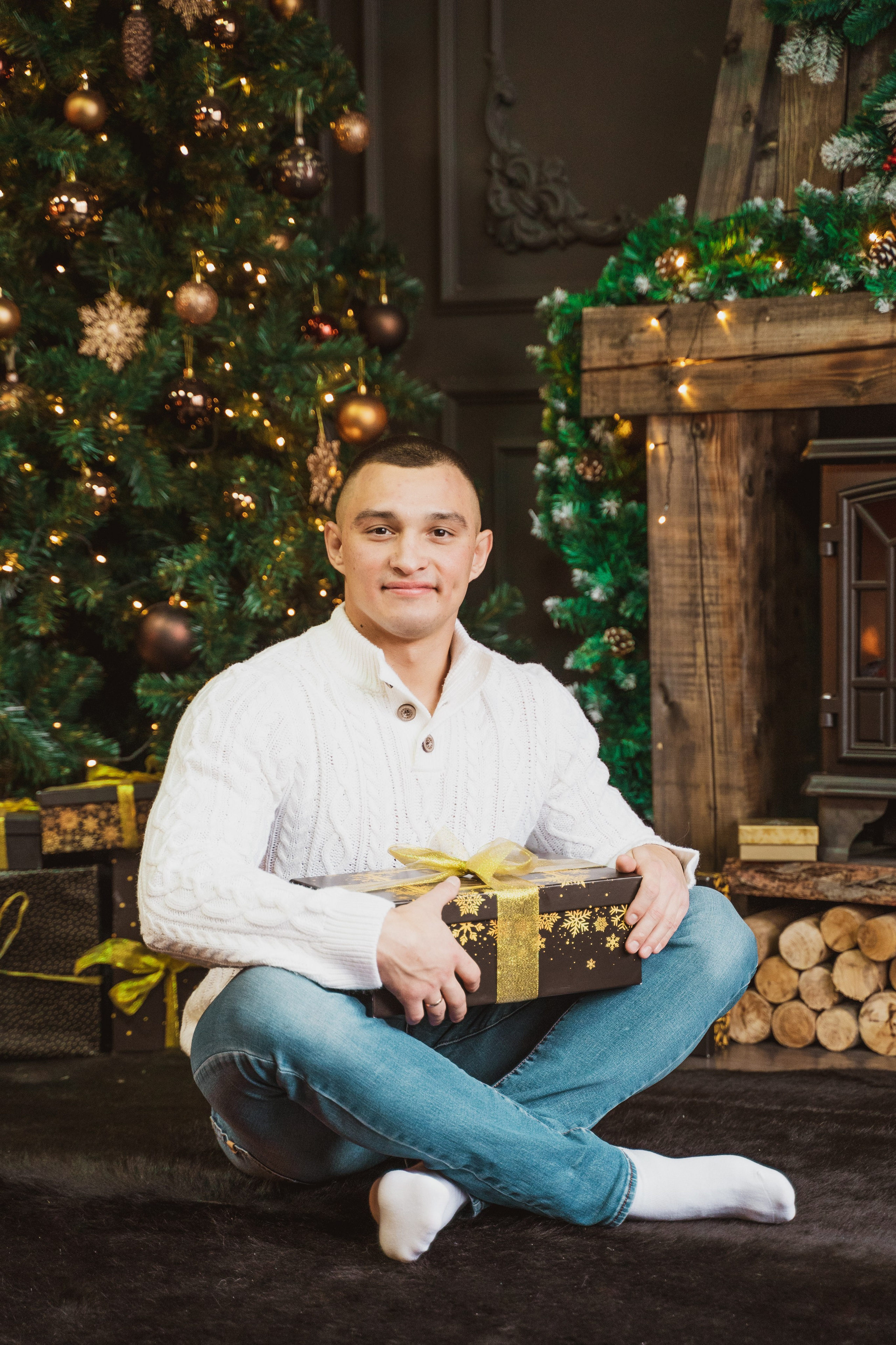 Новогодняя фотосессия беременности в студии. Анна и Кирилл. Свадебный и репортажный фотограф в Уфе| Осетрова Ольга