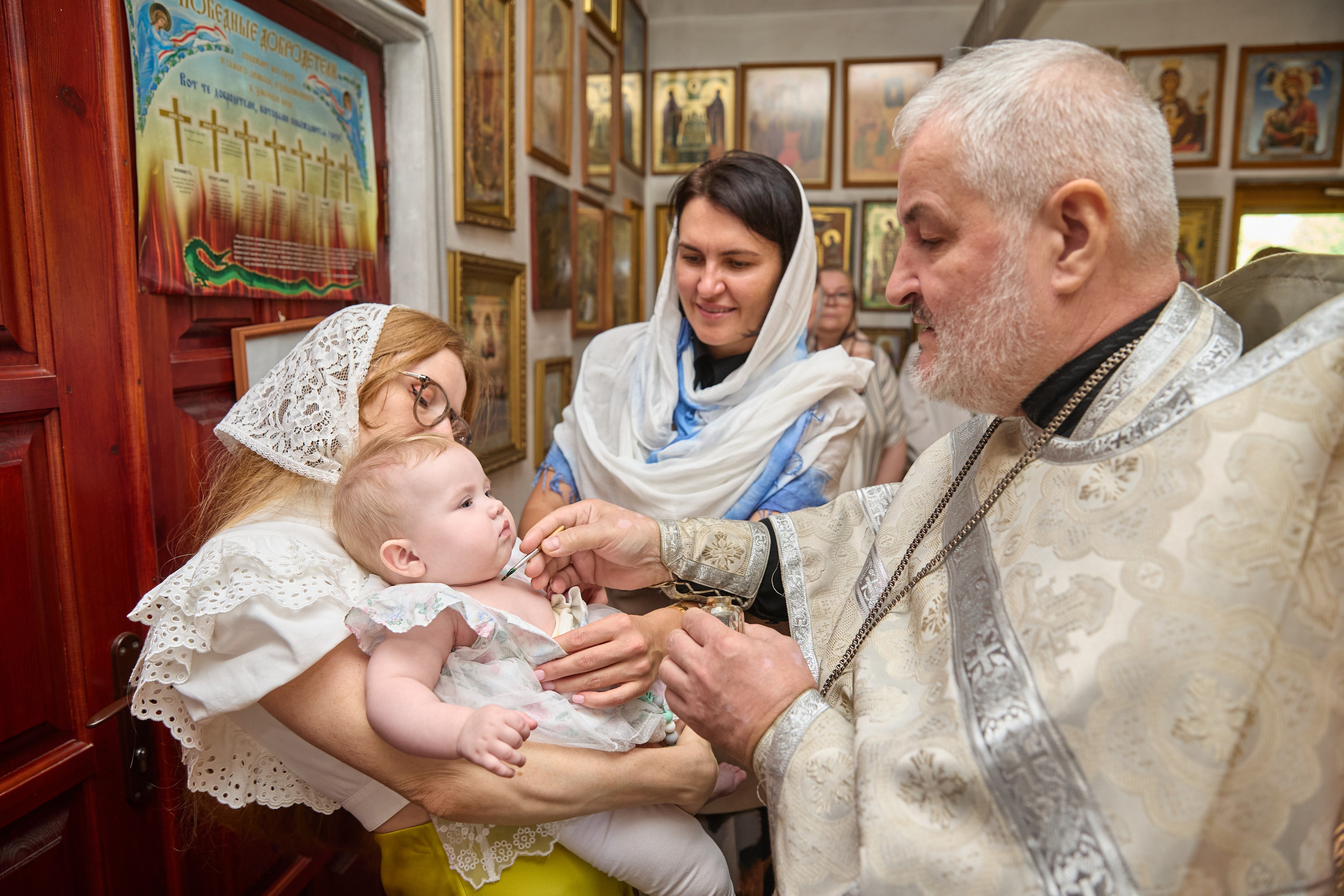 Съемка крещения в Щомыслице