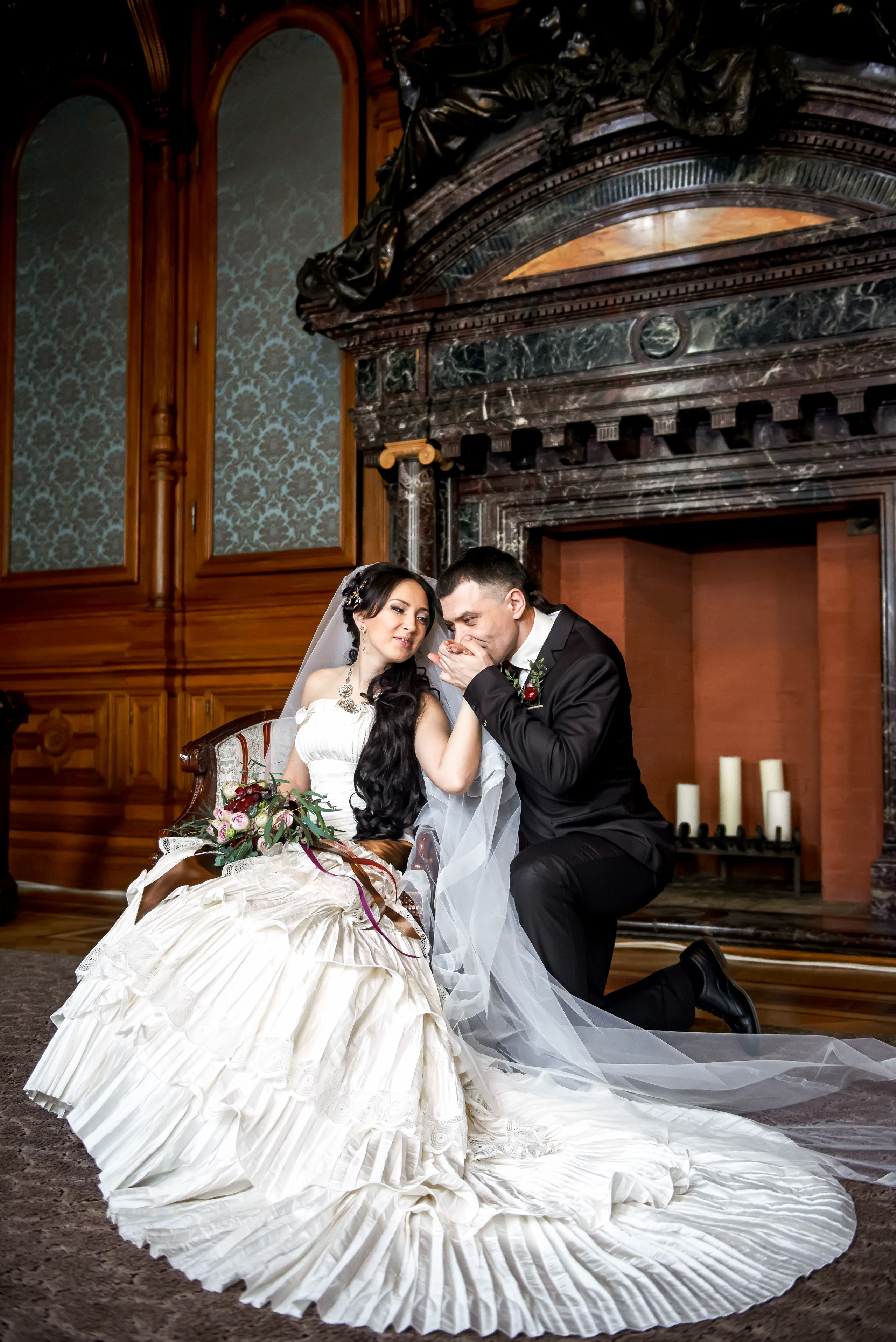 Свадебная фотосессия в Доме Архитектора на Большой Морской ул. Портретный, семейный и свадебный фотограф в Санкт-Петербурге и в Пушкине Ширяев Денис