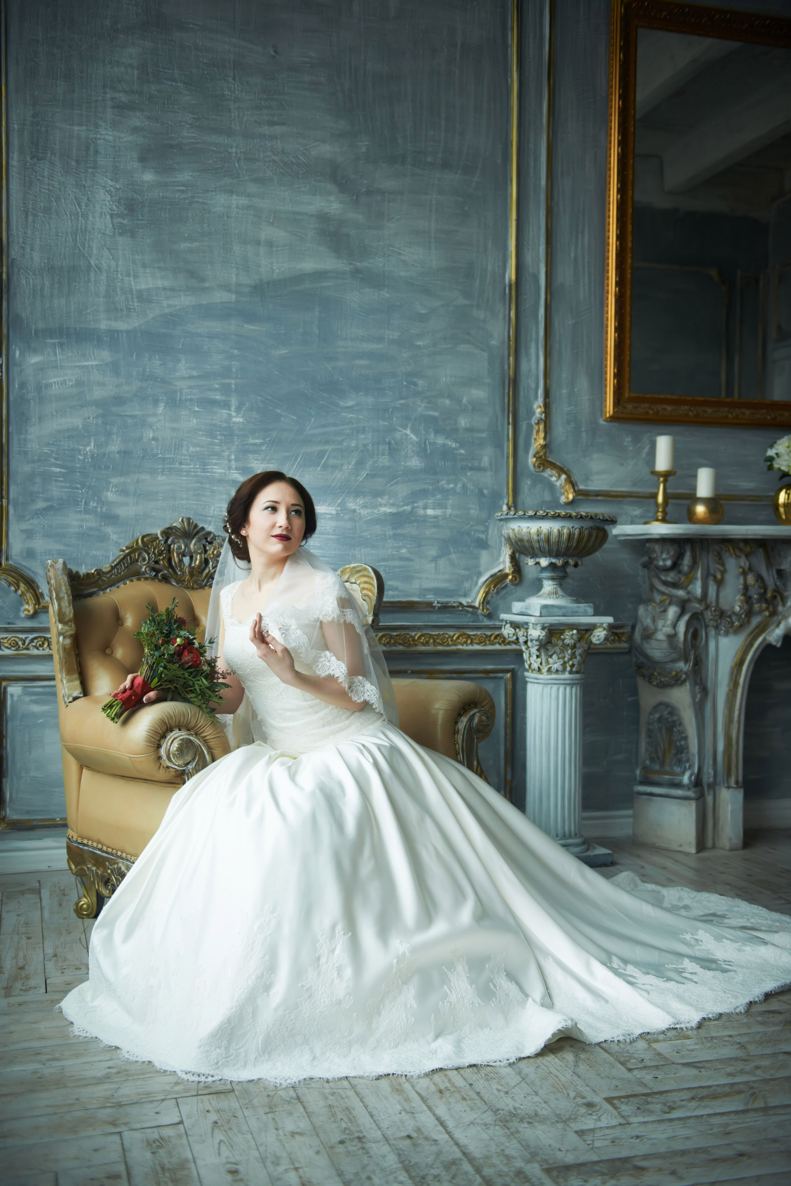 Индира и Дмитрий (свадебная фотосессия в Ботаническом саду и в фотостудии). Портретный, семейный и свадебный фотограф в Санкт-Петербурге и в Пушкине Ширяев Денис