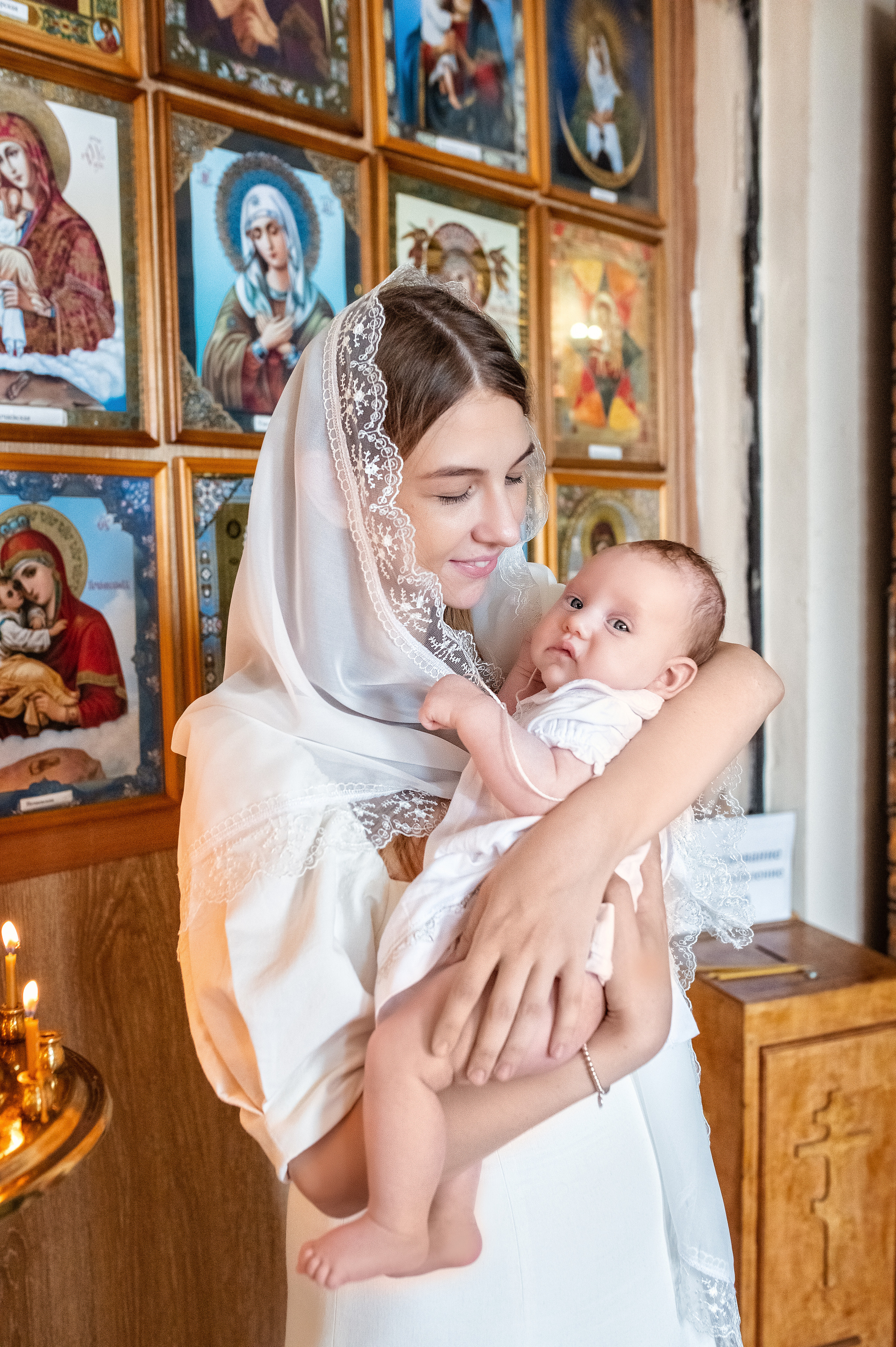 Крещение Александры ////Церковь Николая Чудотворца. Семейный и детский фотограф в Туле