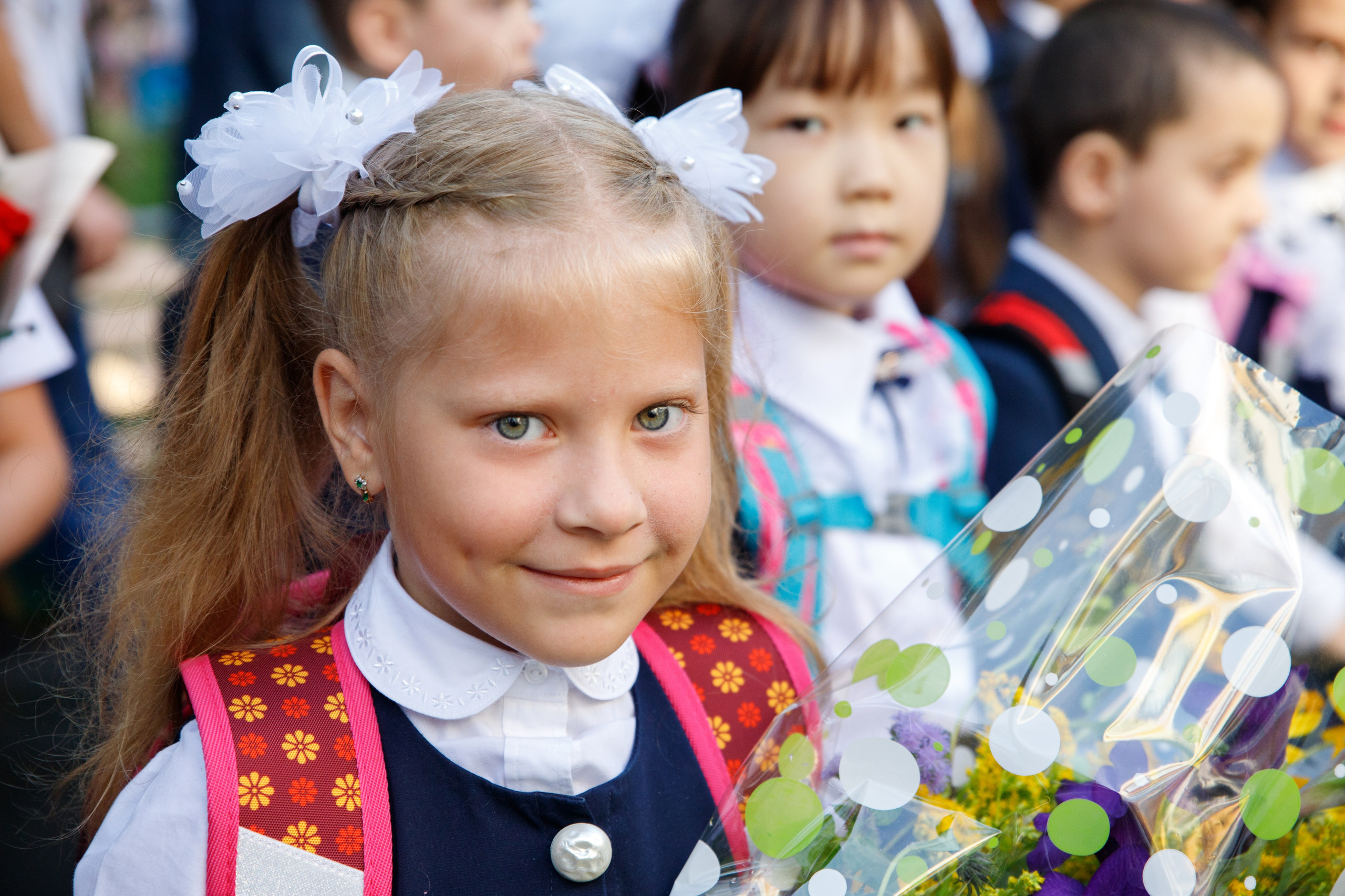 Репортажная съемка первого сентября для первоклассников. Семейный и школьный фотограф в Москве Анна Ткач