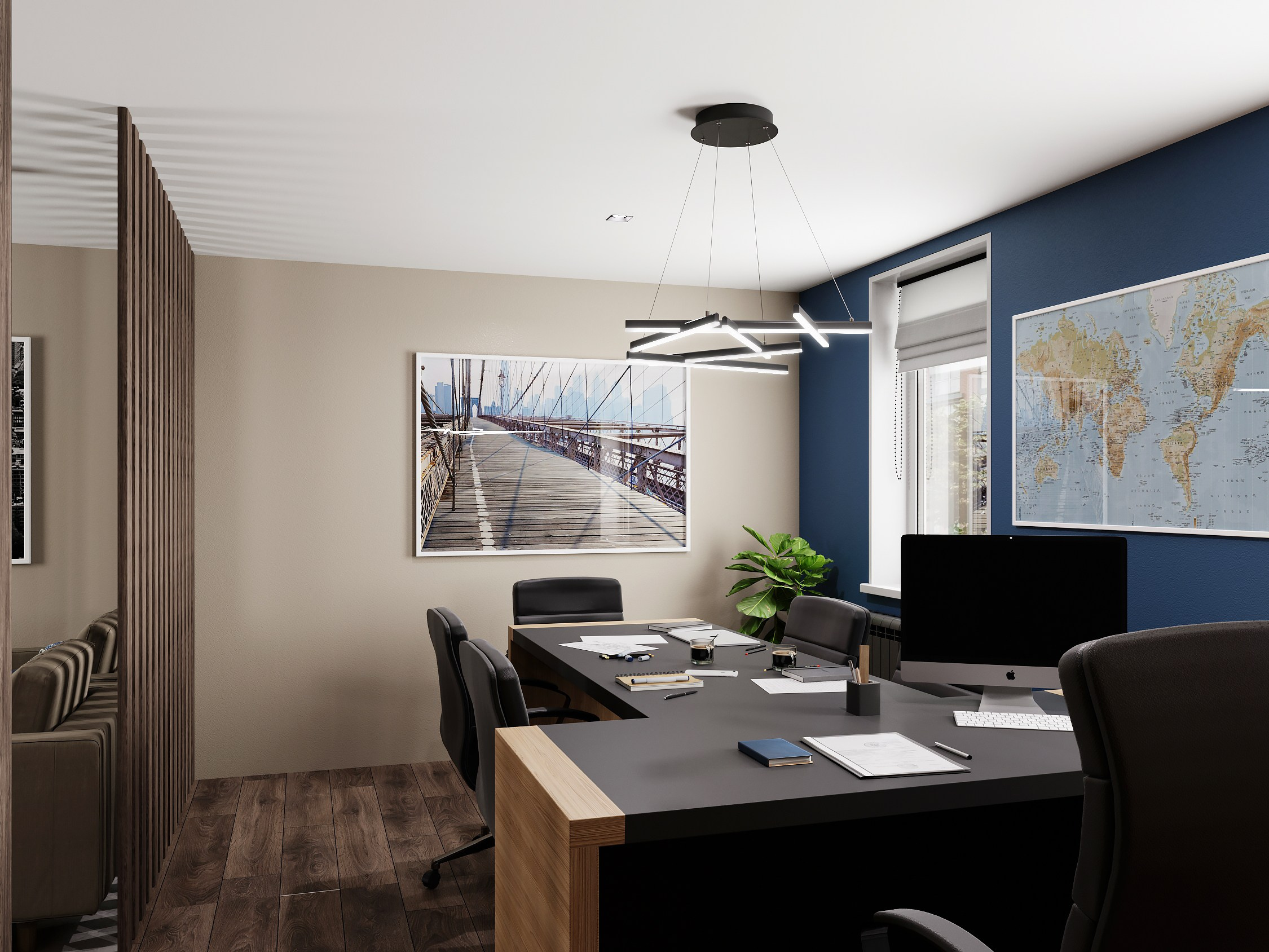 Визуализация офиса 29 m². Заказать 3d визуализацию интерьеров — Дарья Веденёва