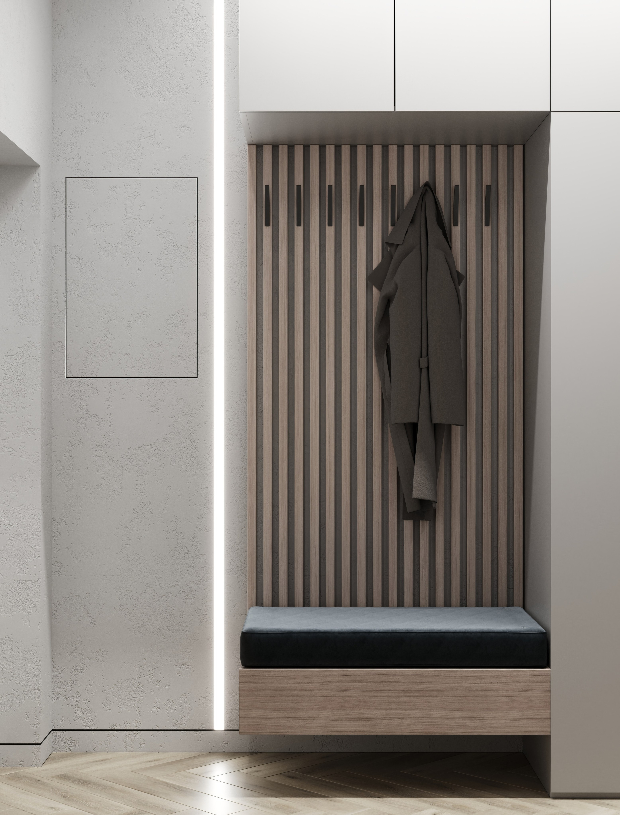 Визуализация квартиры для молодого человека UNO. Головинские пруды. Москва 40 m². Заказать 3d визуализацию интерьеров — Дарья Веденёва