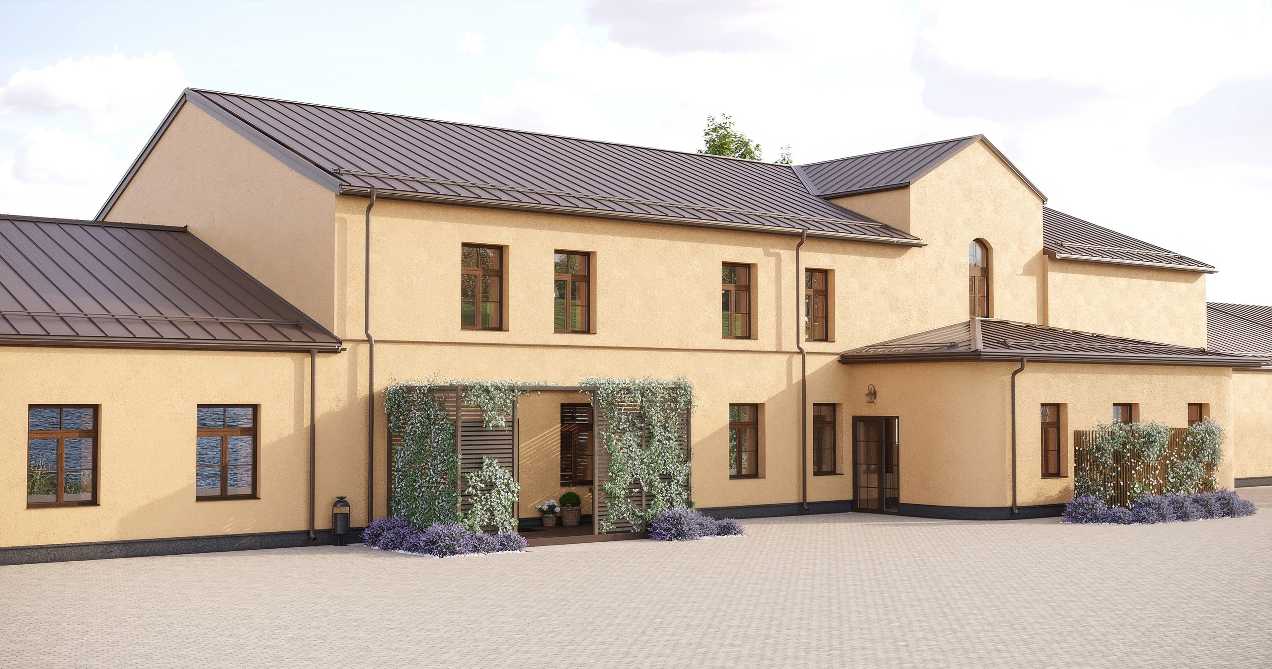 Визуализация ландшафтного дизайна банно-ресторанного комплекса Гельдт. 3d визуализатор marybond3d