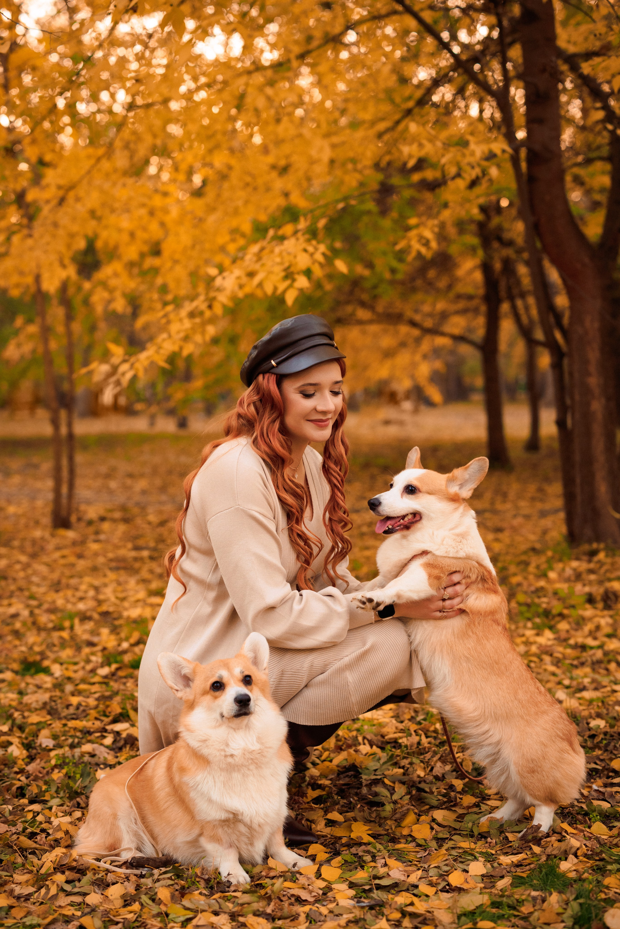 Осенняя семейная фотосессия в парке с Корги. Семейный и детский фотограф в Краснодаре Анна Трашкова