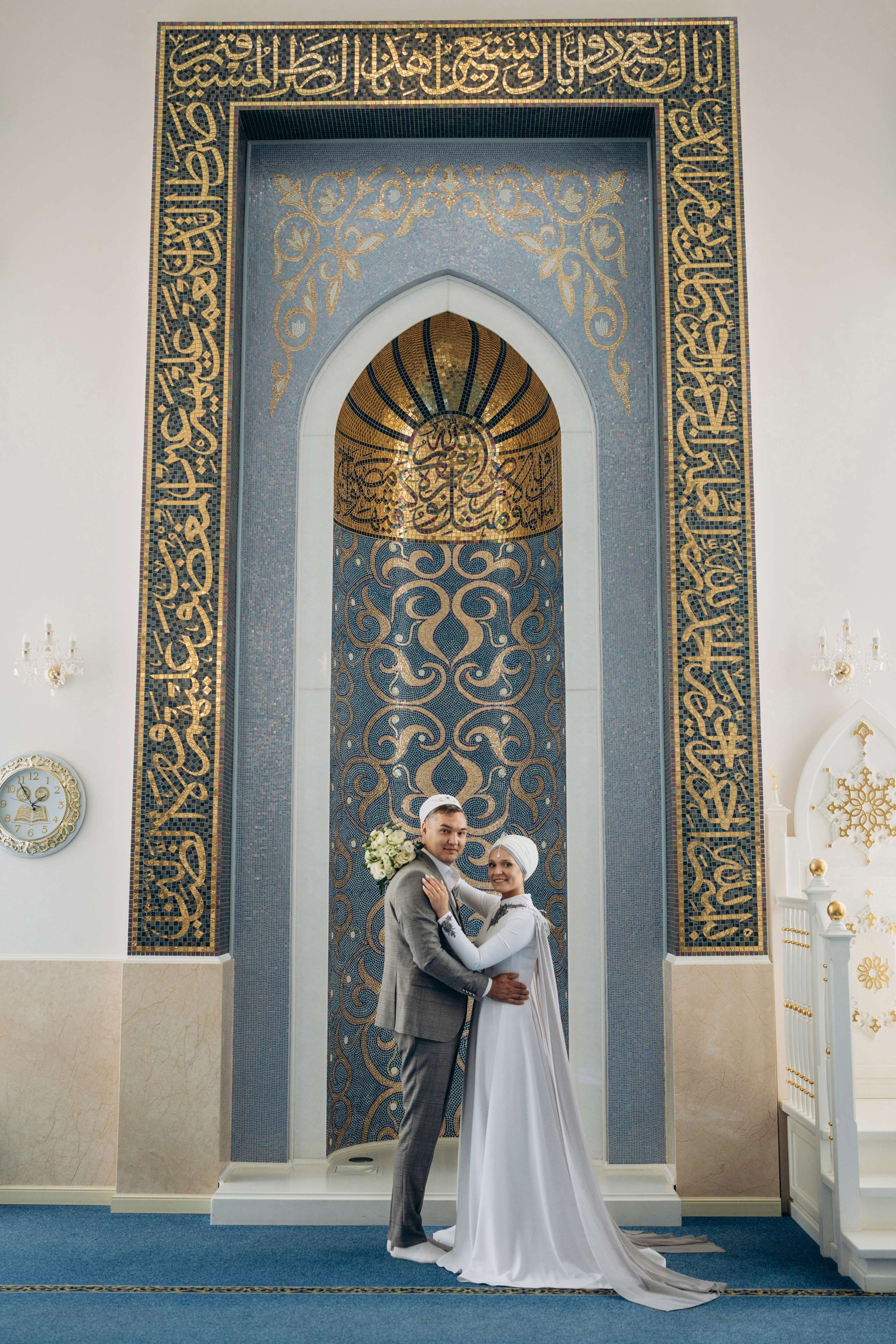 никах в мечети Иман Нуры, фотосессия в мечети Иман Нуры, фотограф на никах в Казани Ranas4you, образ невесты на никах, завязывание платка Казань, платье на никах Казань