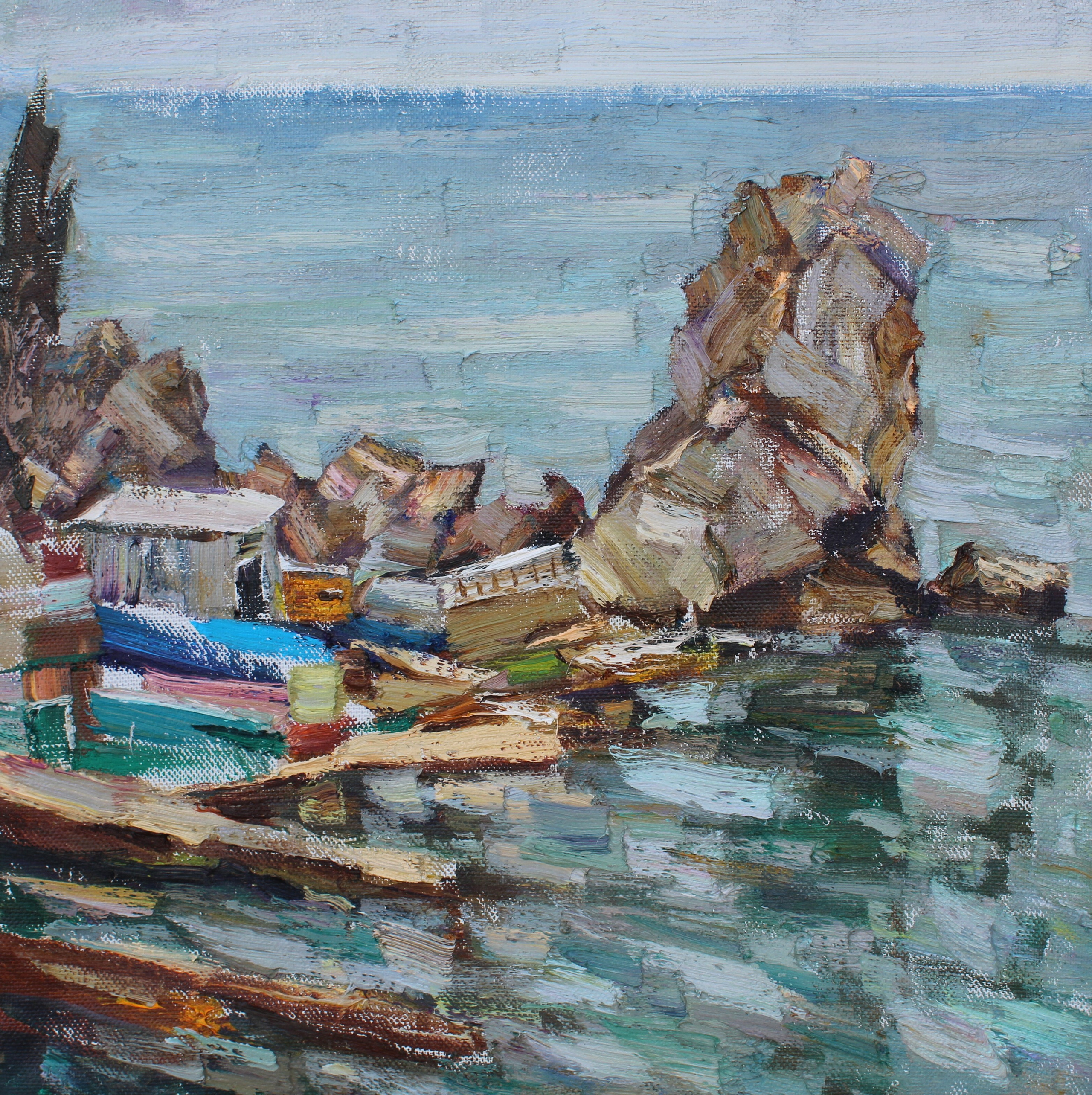 "Бухта Чехова. Гурзуф". 2025. Холст, масло. 60х60. Цена: 30000₽