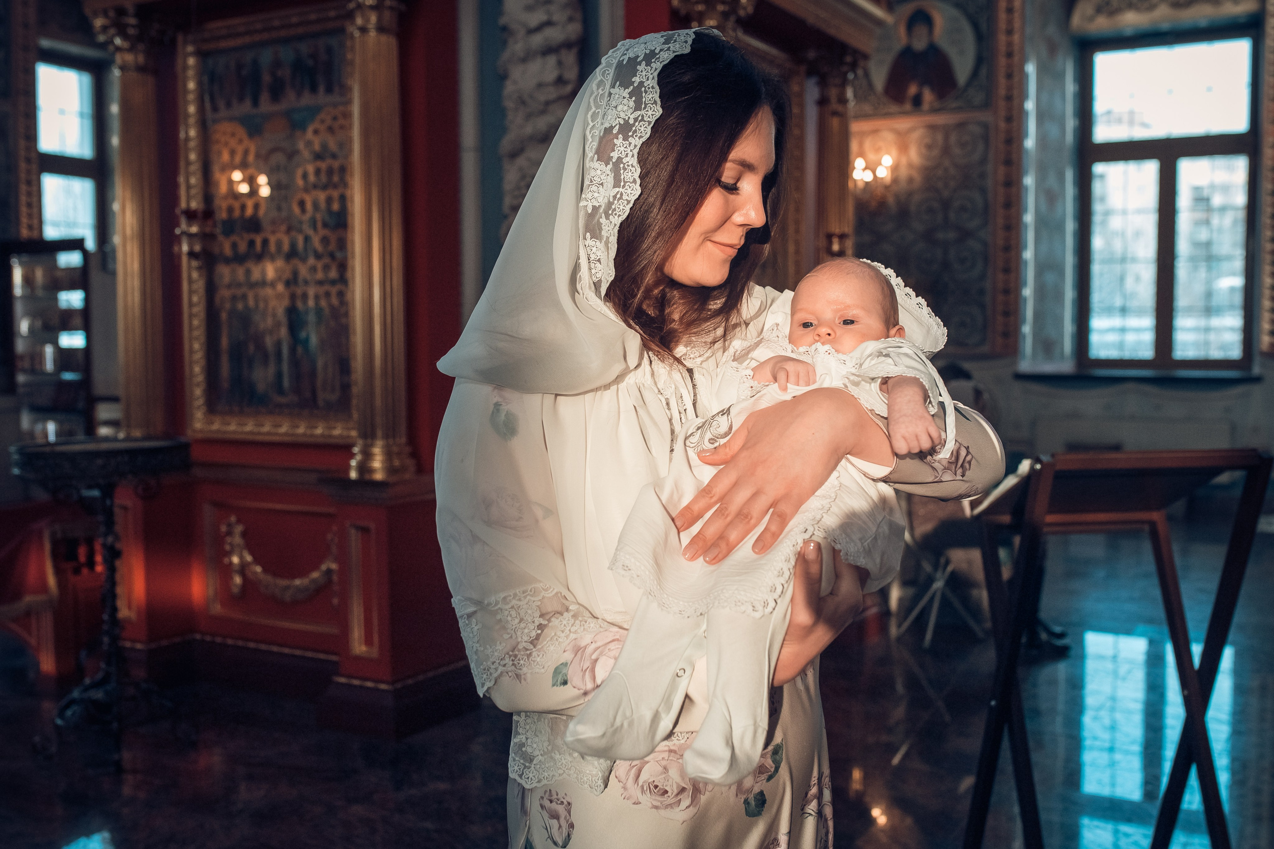 Крещение младенца Руслана в храме Георгия Всеволодовича. Екатерина Крапивина фотограф церковных Таинств в Нижний Новгороде