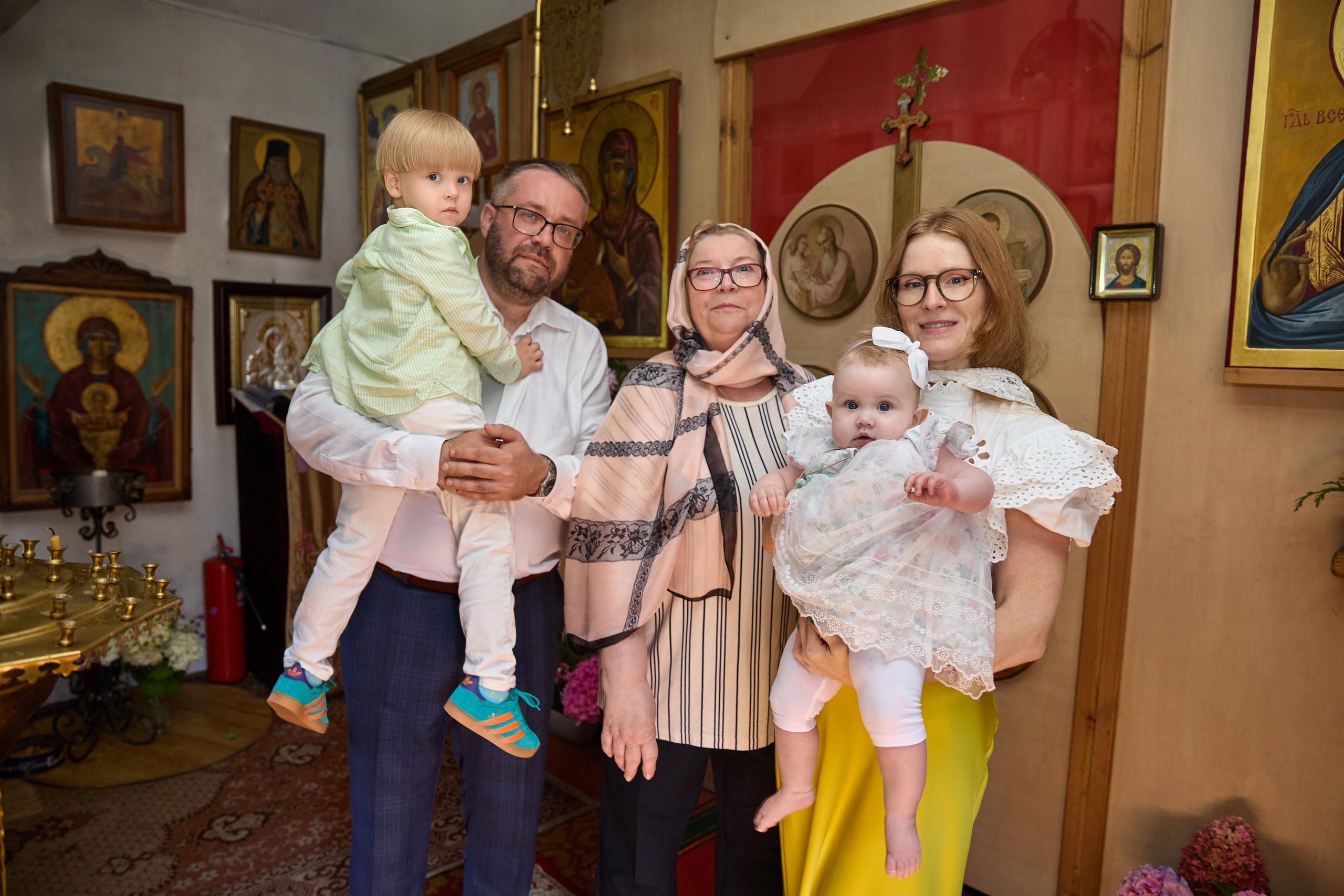 Съемка крещения в Щомыслице