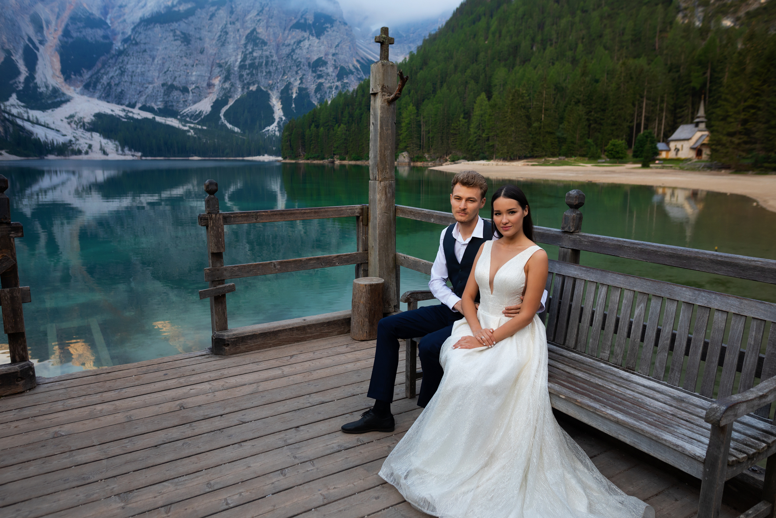 Алсу и Ринат, свадебная фотосессия на озере Брайес, Италия. Свадебный и семейный фотограф в Москве Евгения Лисина