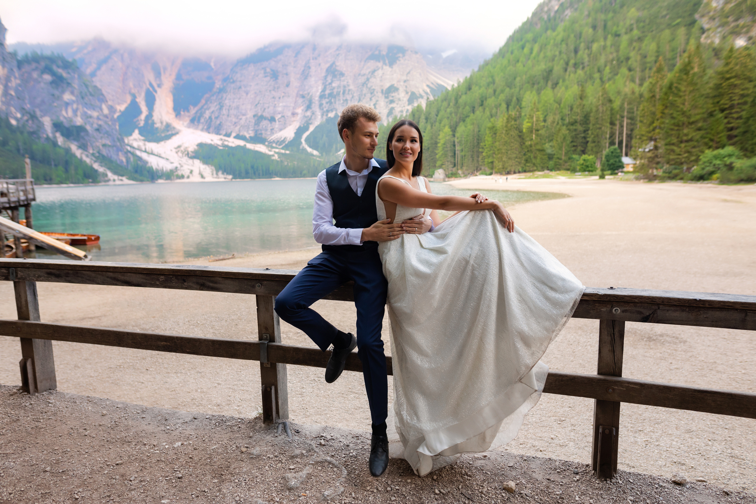 Алсу и Ринат, свадебная фотосессия на озере Брайес, Италия. Свадебный и семейный фотограф в Москве Евгения Лисина