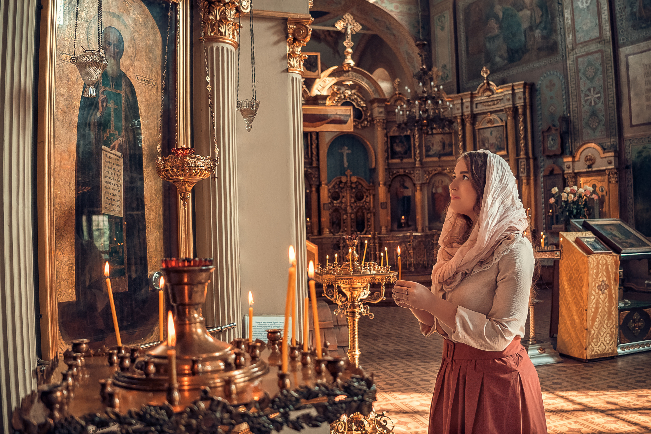 Женская православная съемка в храме Сергея Радонежского г. Тула. Церковный фотограф Севастополь