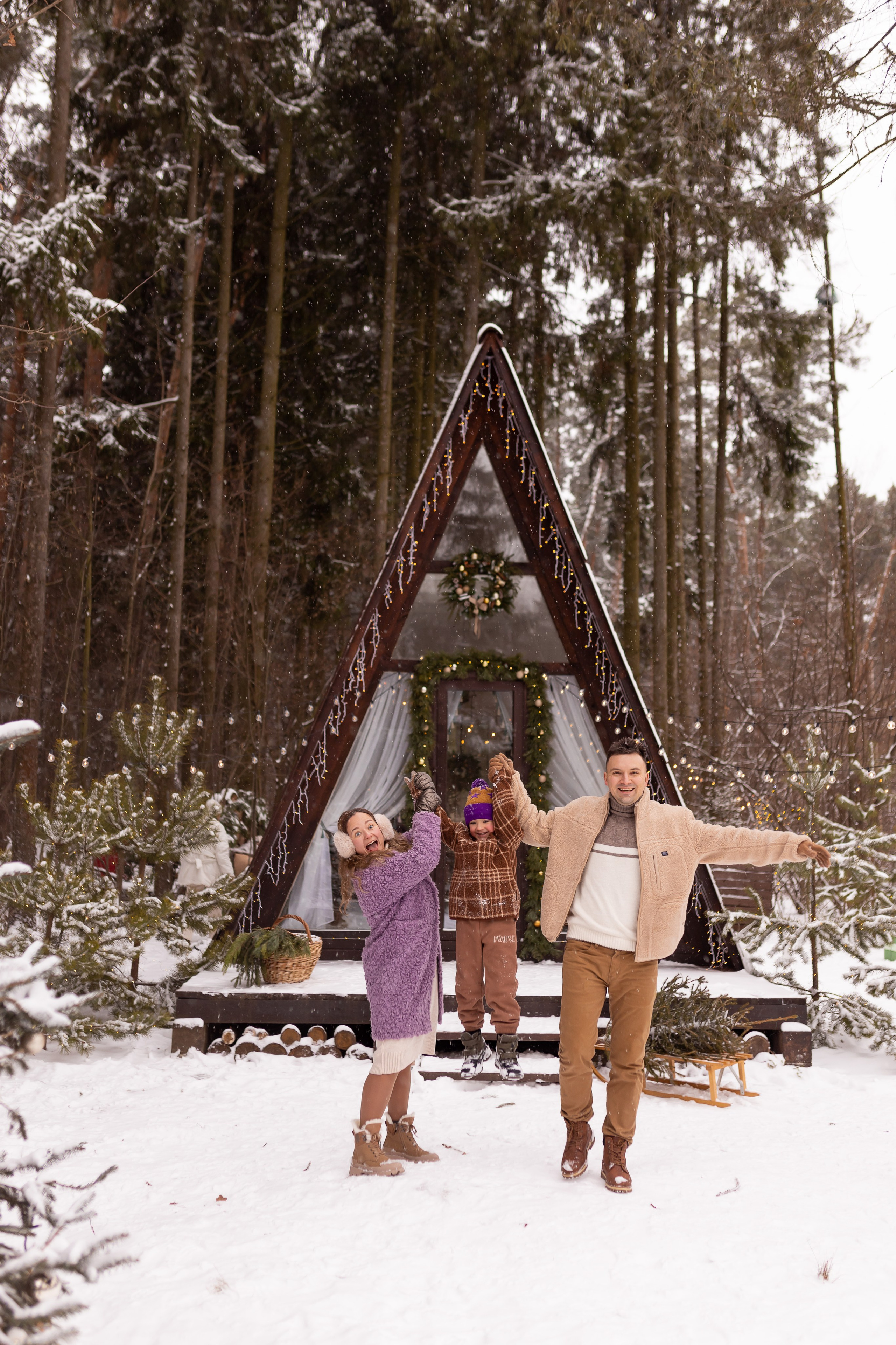 Первый снег в Декабре 2024. Семейный и детский фотограф в городе Подолск МО Крылова Ирина